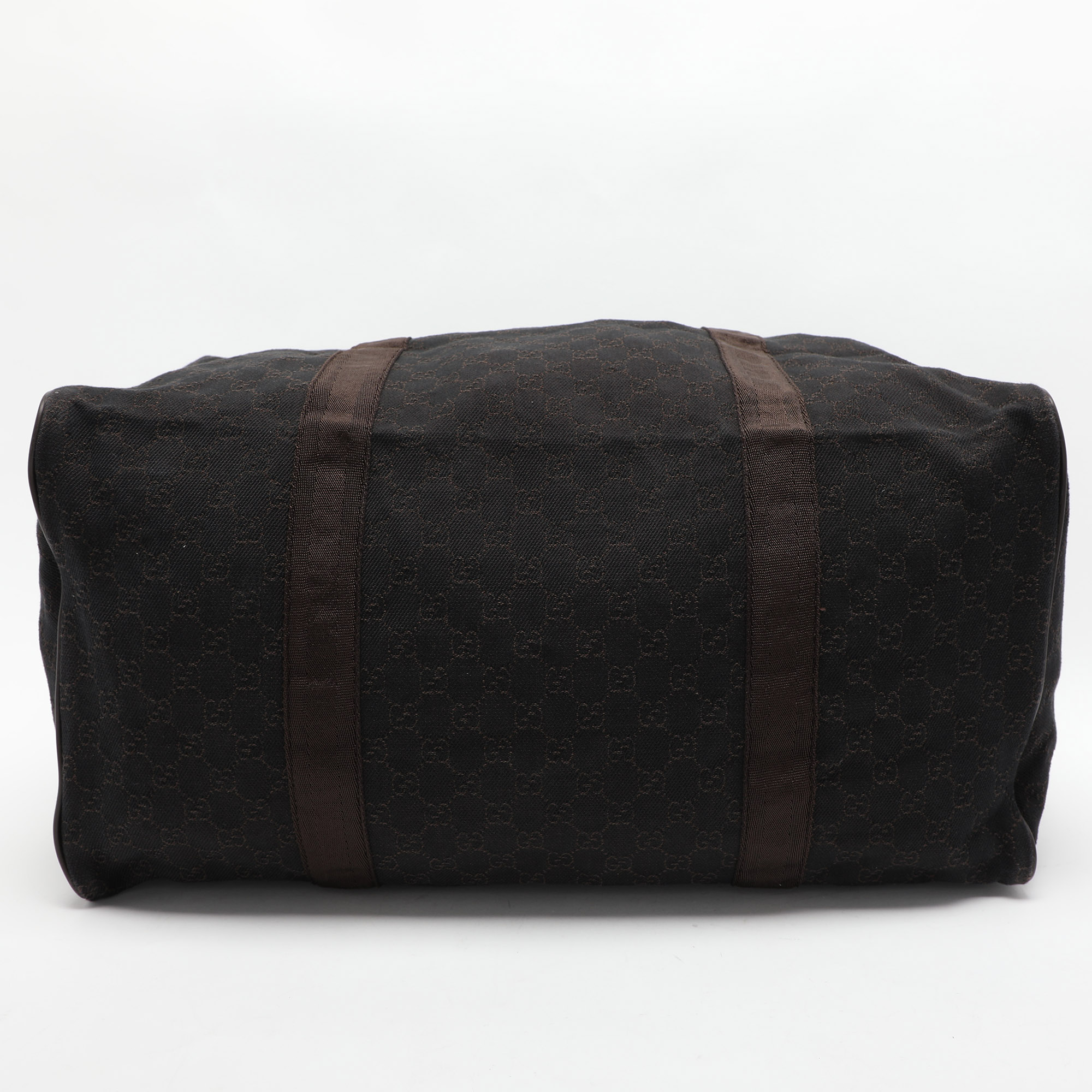 Gucci Brown GG Canvas And Leather Duffel Bag