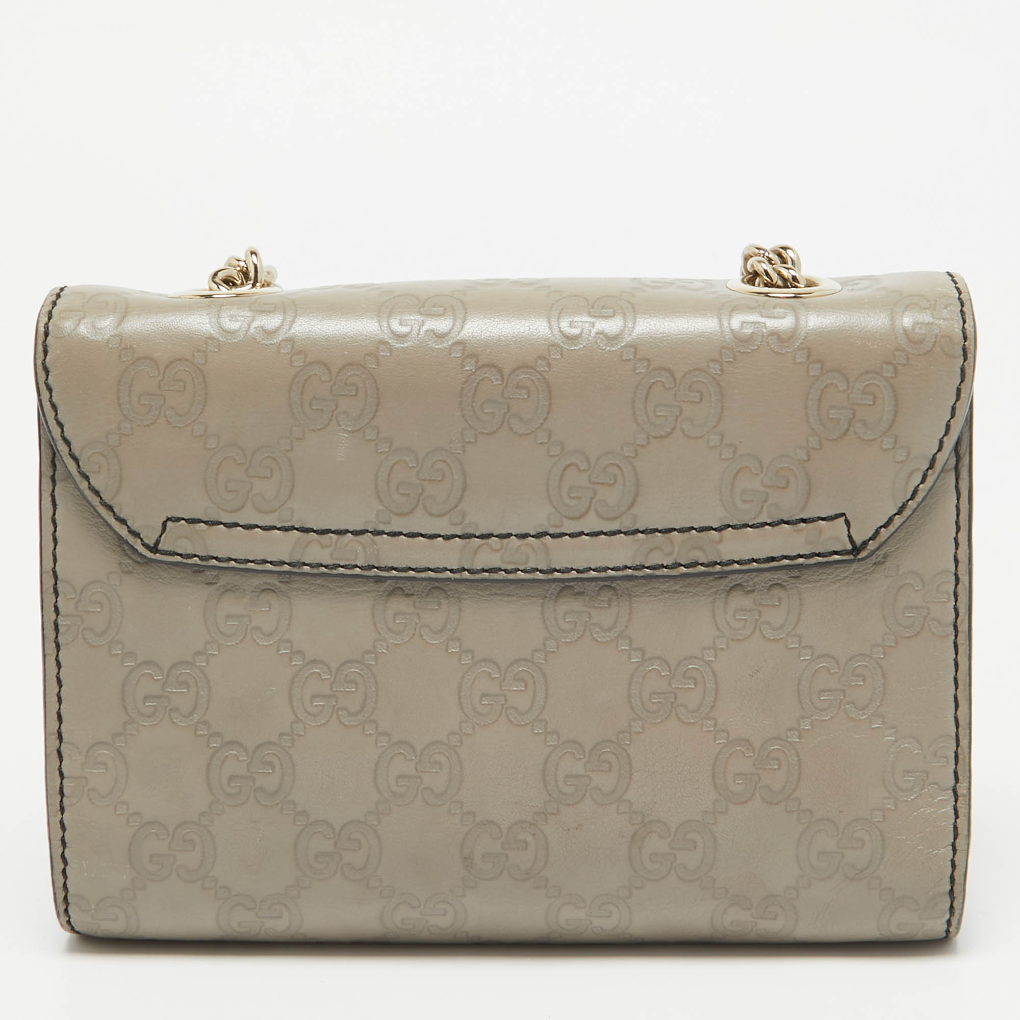 Gucci Grey Microguccissima Leather Mini Emily Chain Crossbody Bag