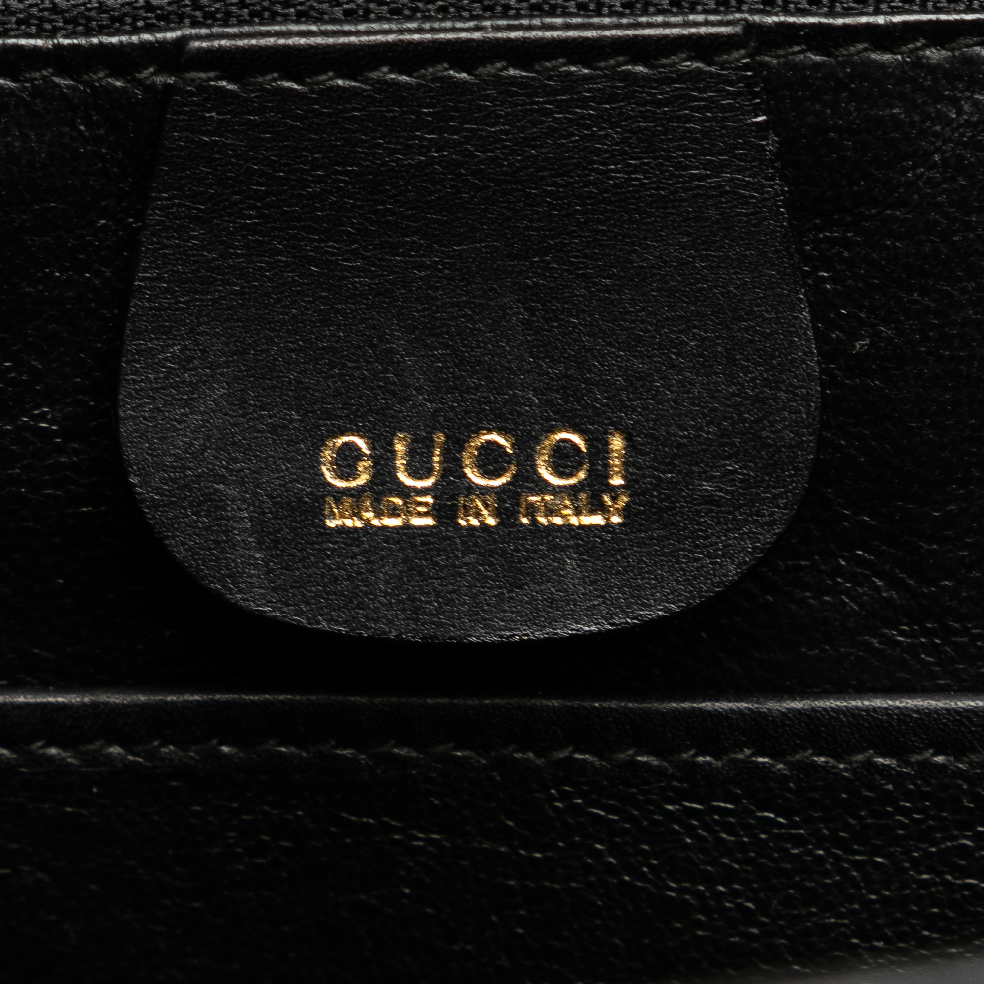 Gucci Black Calfskin Bamboo Top Handle Bag