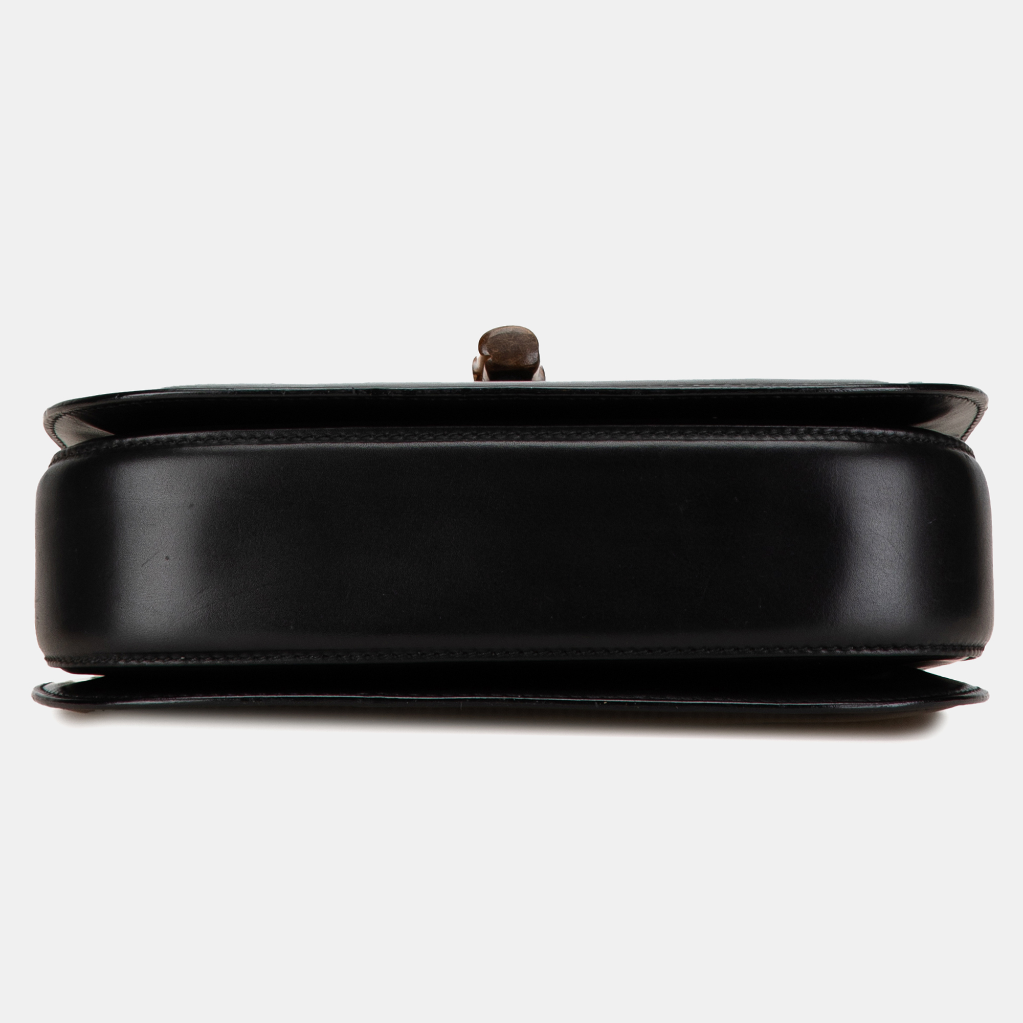 Gucci Black Calfskin Bamboo Top Handle Bag