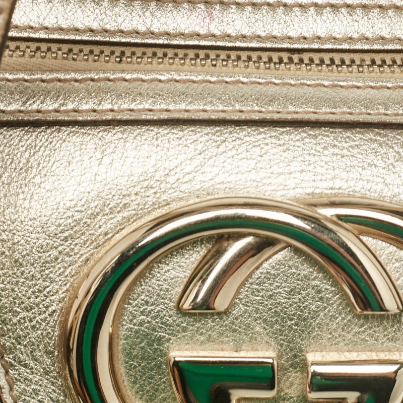 Gucci Gold Leather Britt Boston Bag