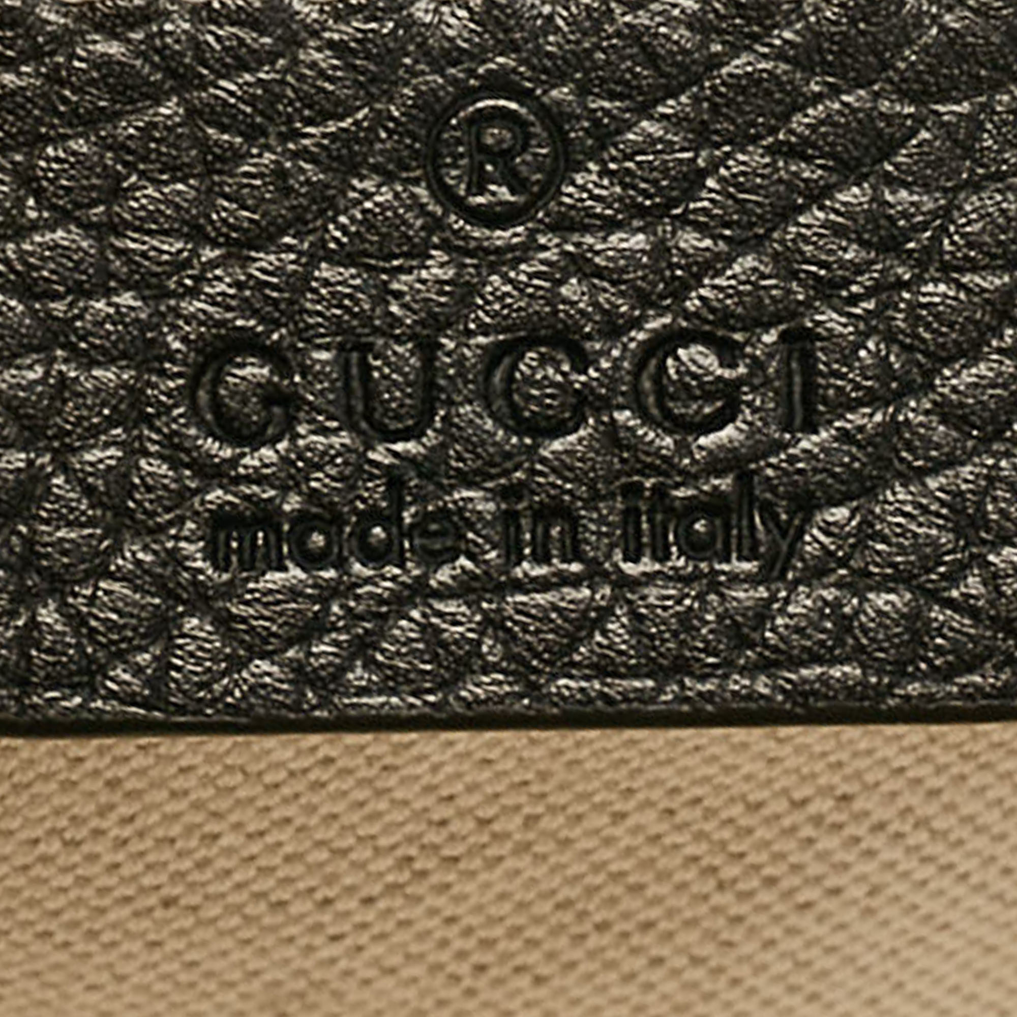 Gucci Black Leather Mini GG Marmont Top Handle Bag