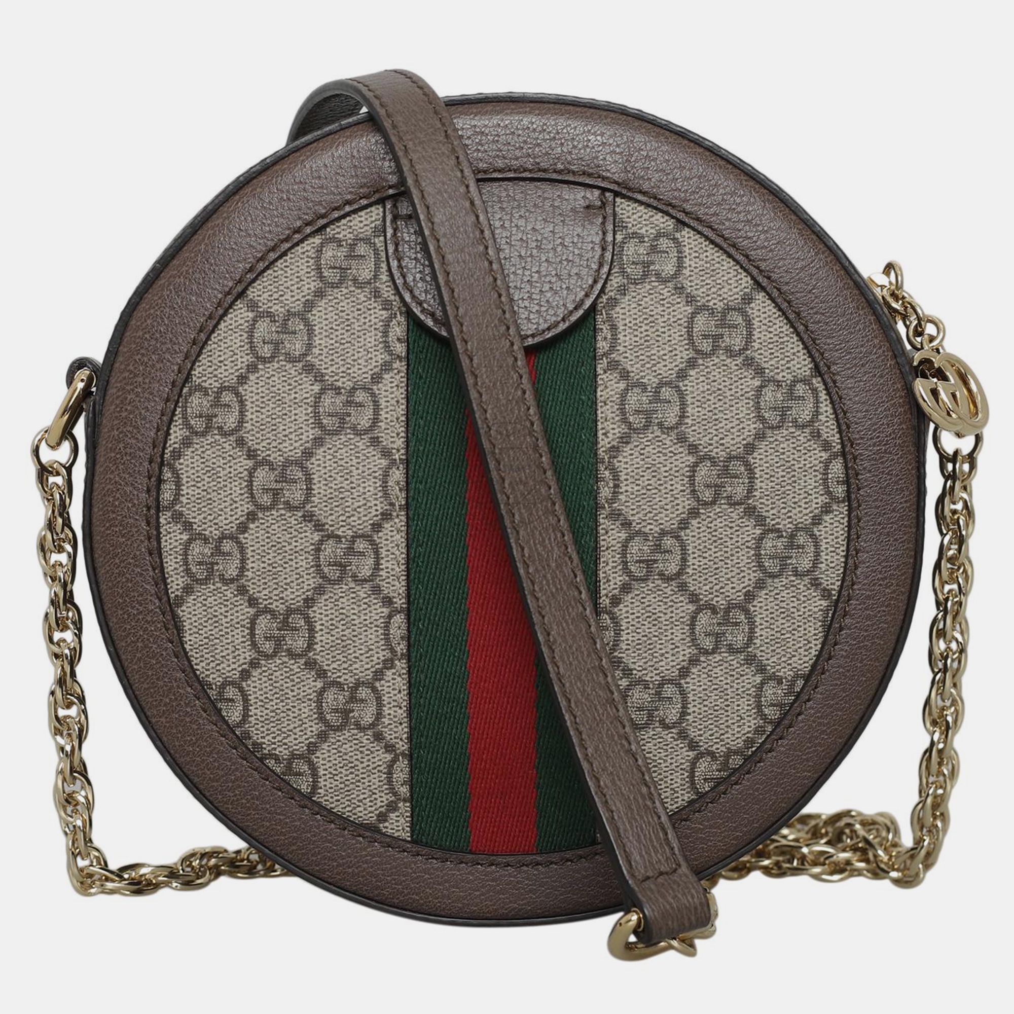 Gucci Brown GG Supreme Mini Ophidia Shoulder Bag