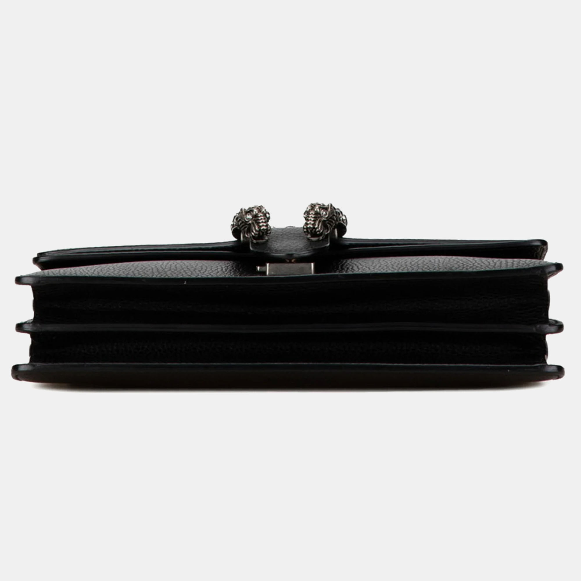 Gucci Black Leather Dionysus Rhinestone Chain Shoulder Bag