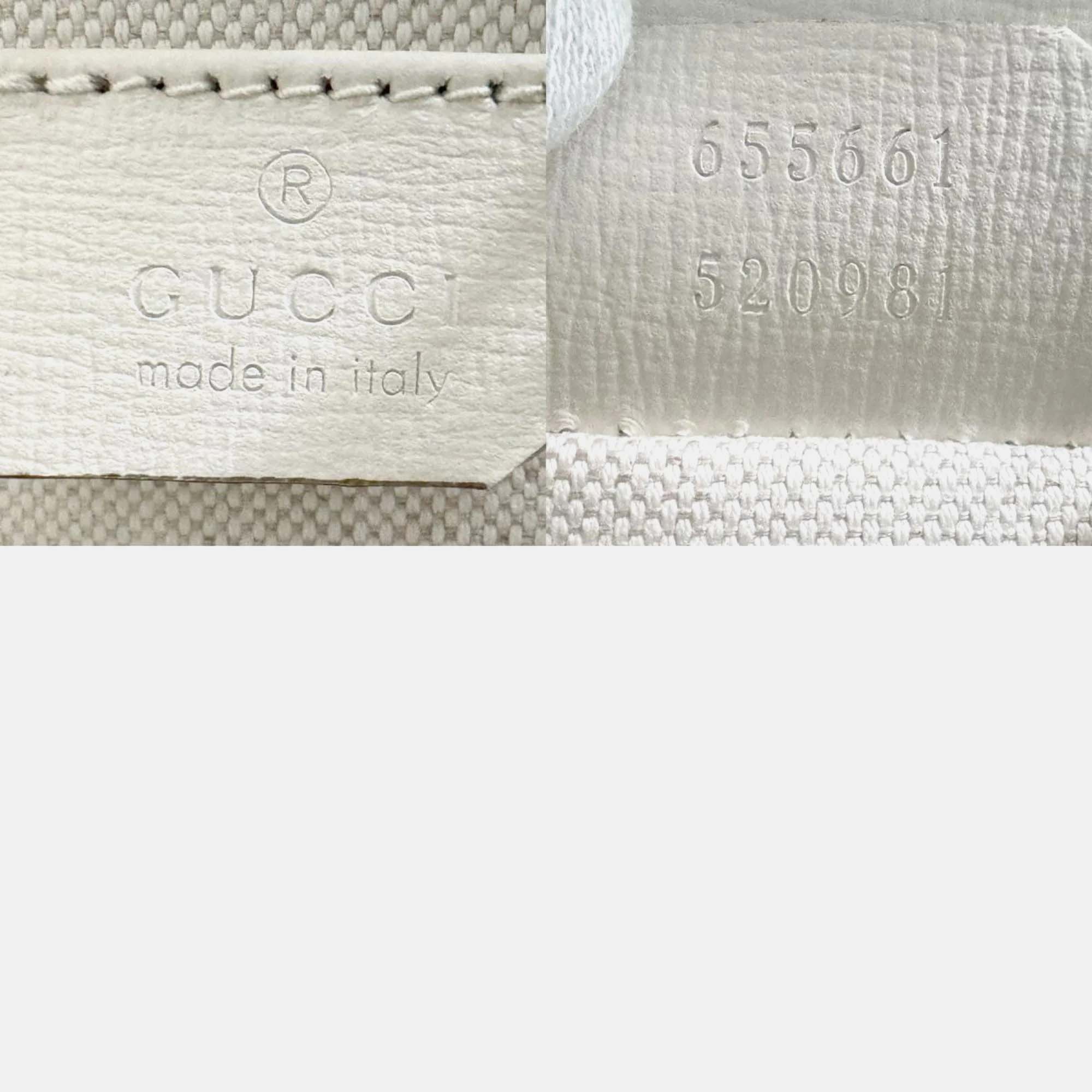 Gucci Ivory X Green Yellow Leather Shoulder Bag