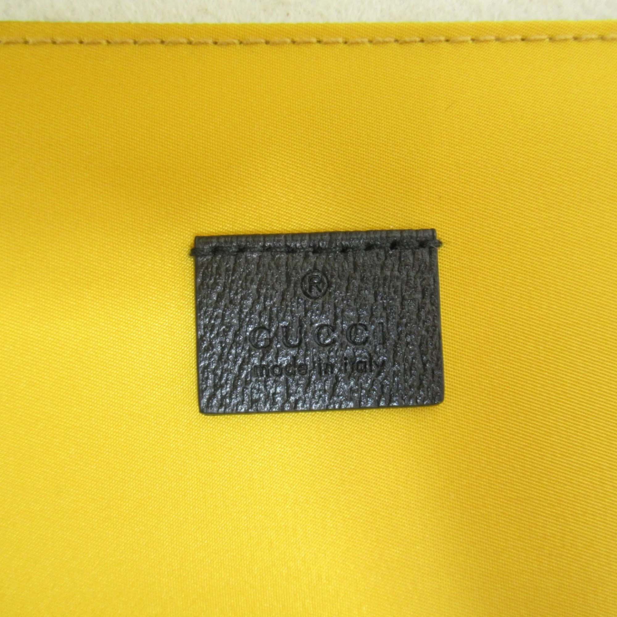 Gucci Yellow Black Leather Nylon GG Off The Grid Long Bag