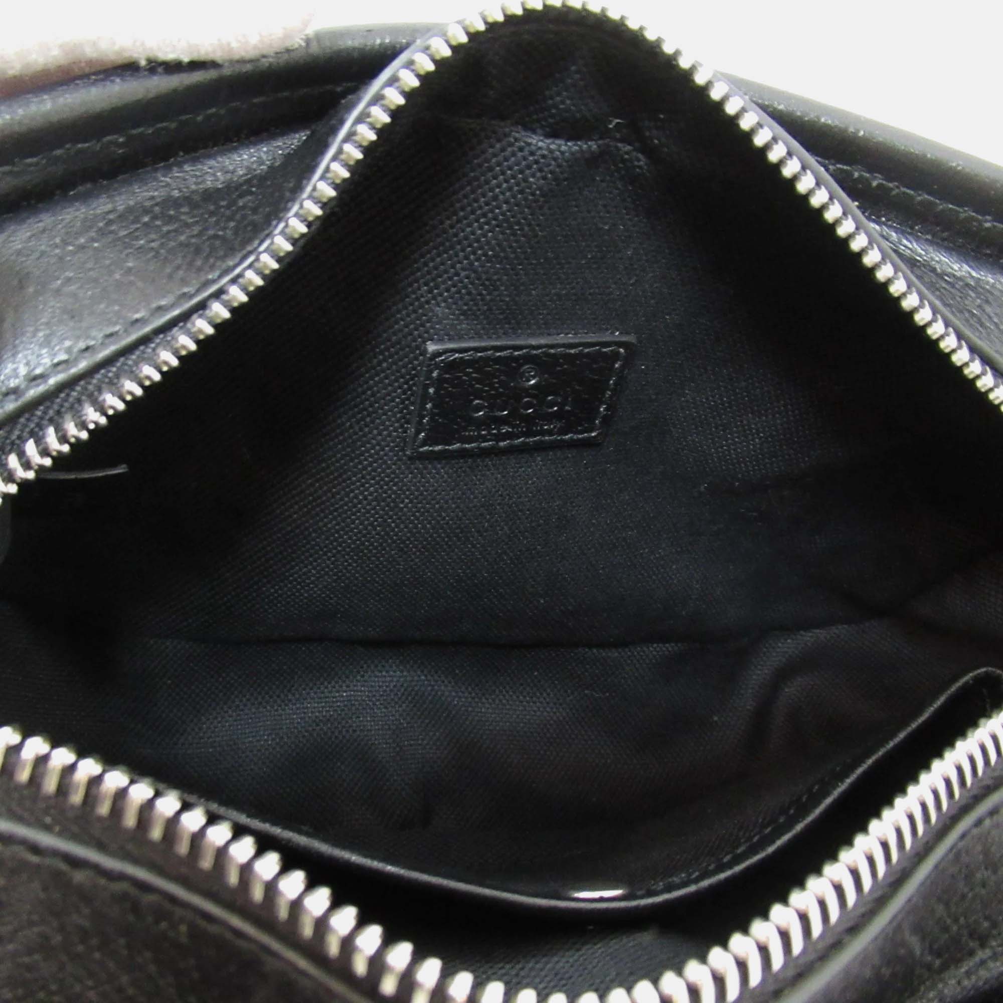 Gucci Black Canvas  Jumbo GG Shoulder Bag