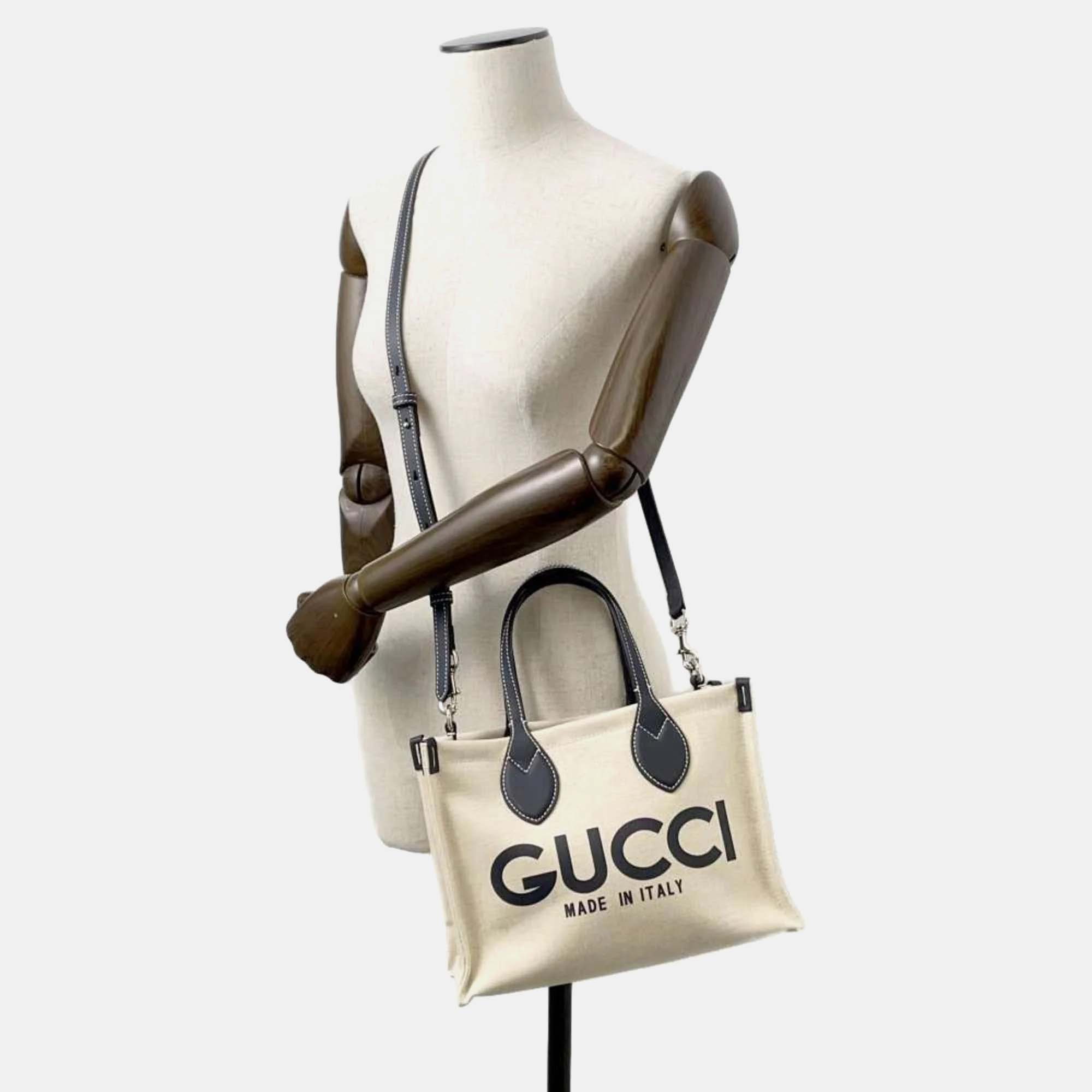 Gucci Printed Canvas Handbag