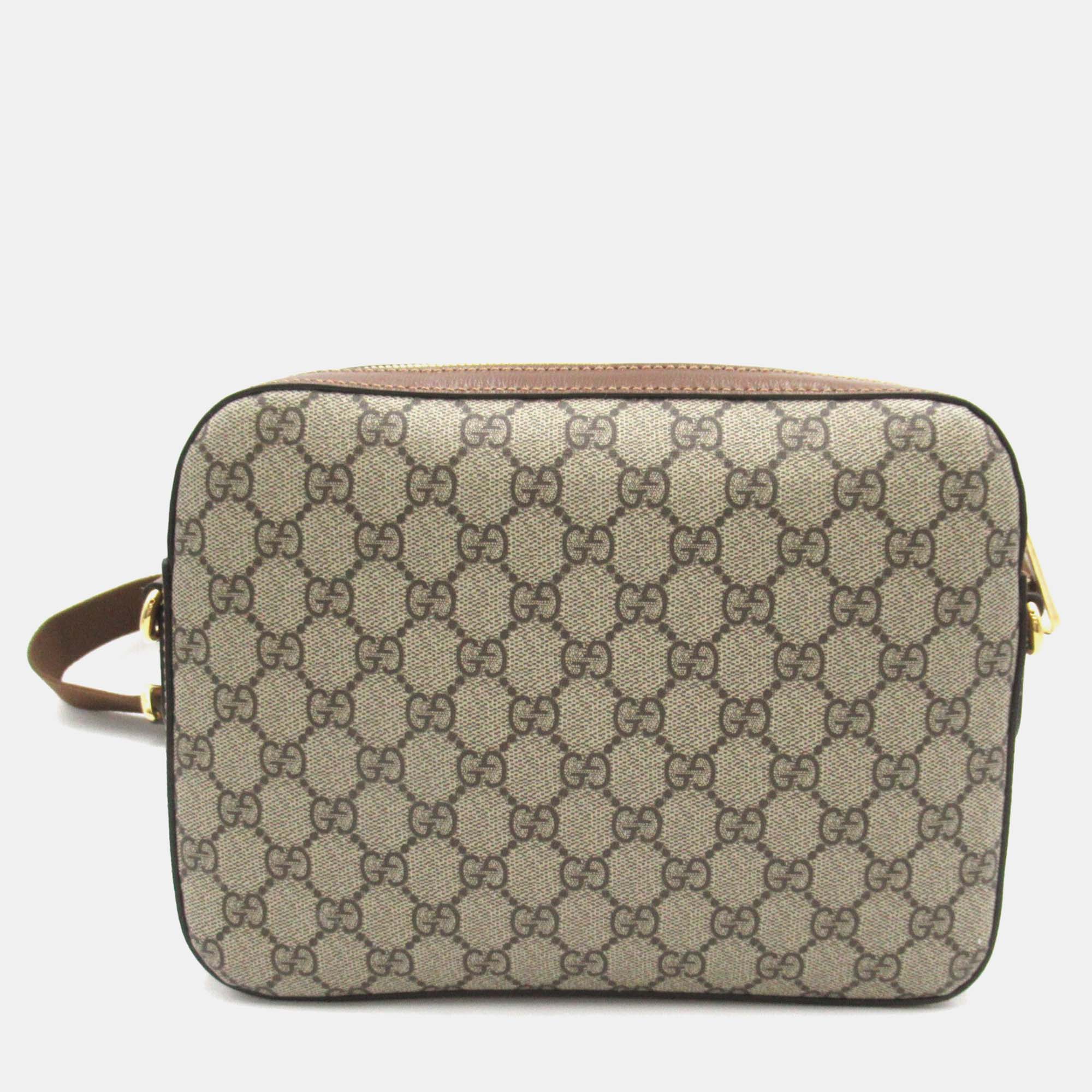 Gucci Brown PVC Coated Canvas GG Supreme Interlocking Bag