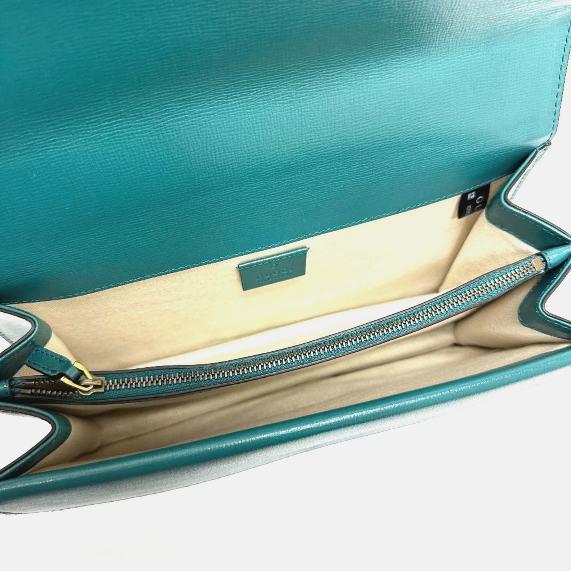 Gucci Blue Green Bicolor Chain Shoulder Bag