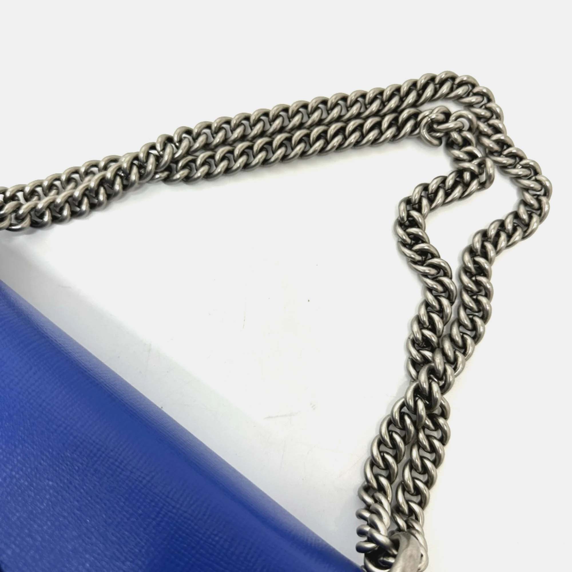 Gucci Blue Green Bicolor Chain Shoulder Bag