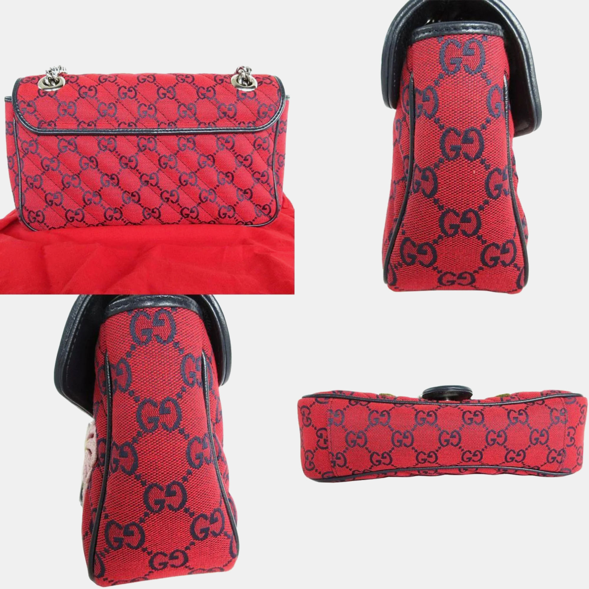 Gucci Red Canvas GG Shoulder Bag