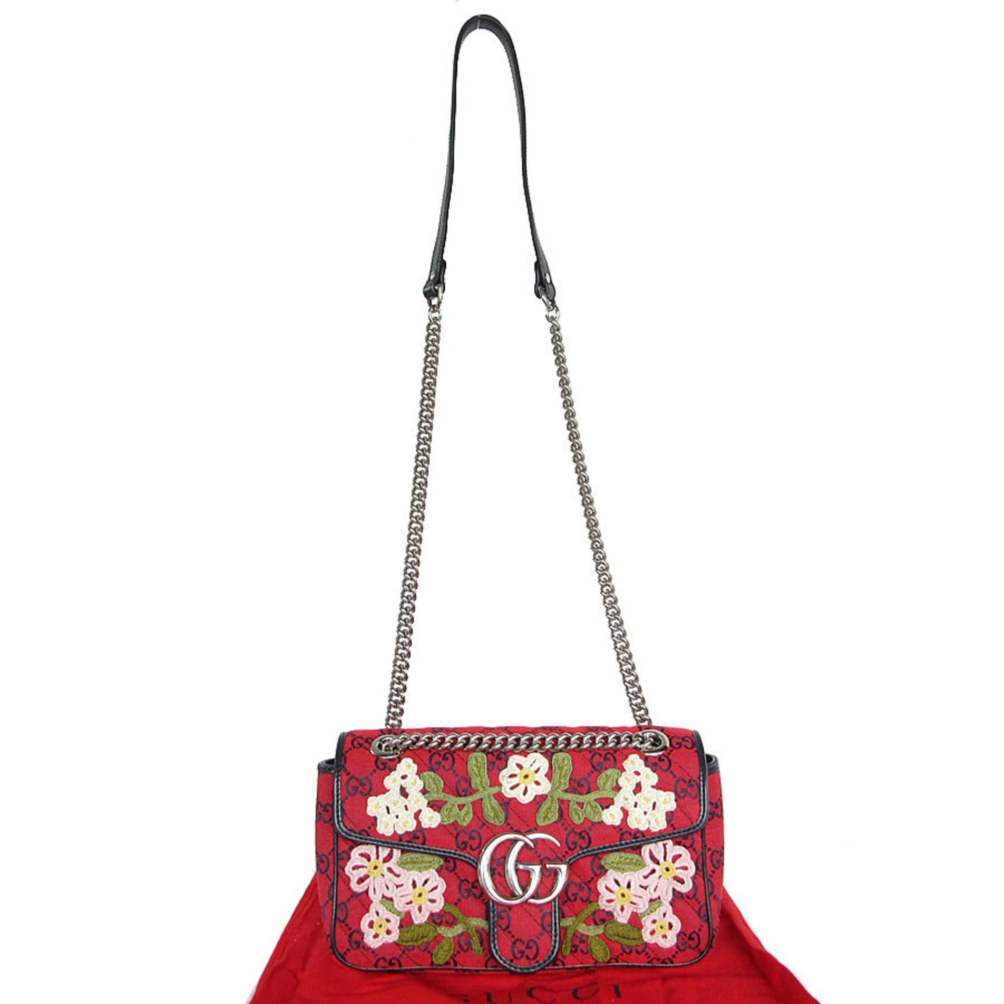 Gucci Red Canvas GG Shoulder Bag