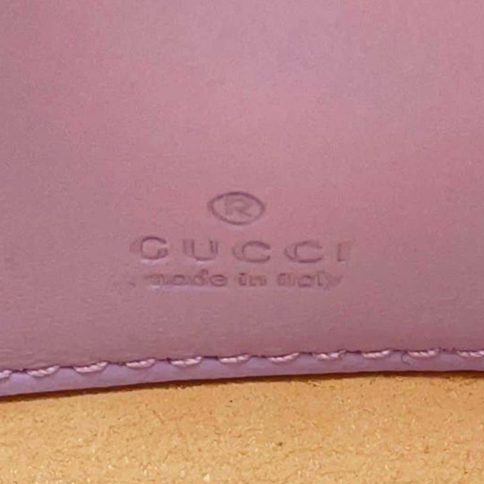 Gucci Purple Leather Mini Gg Marmont Half Moon Bag