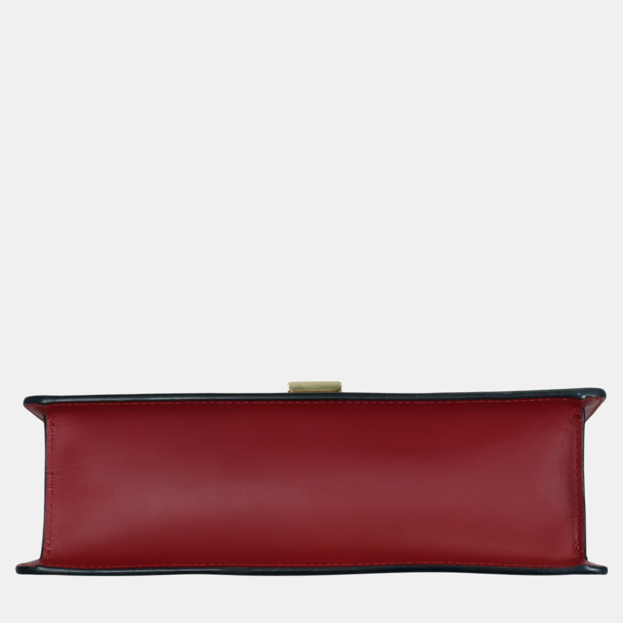 Gucci Red Leather Small Sylvie Shoulder Bag