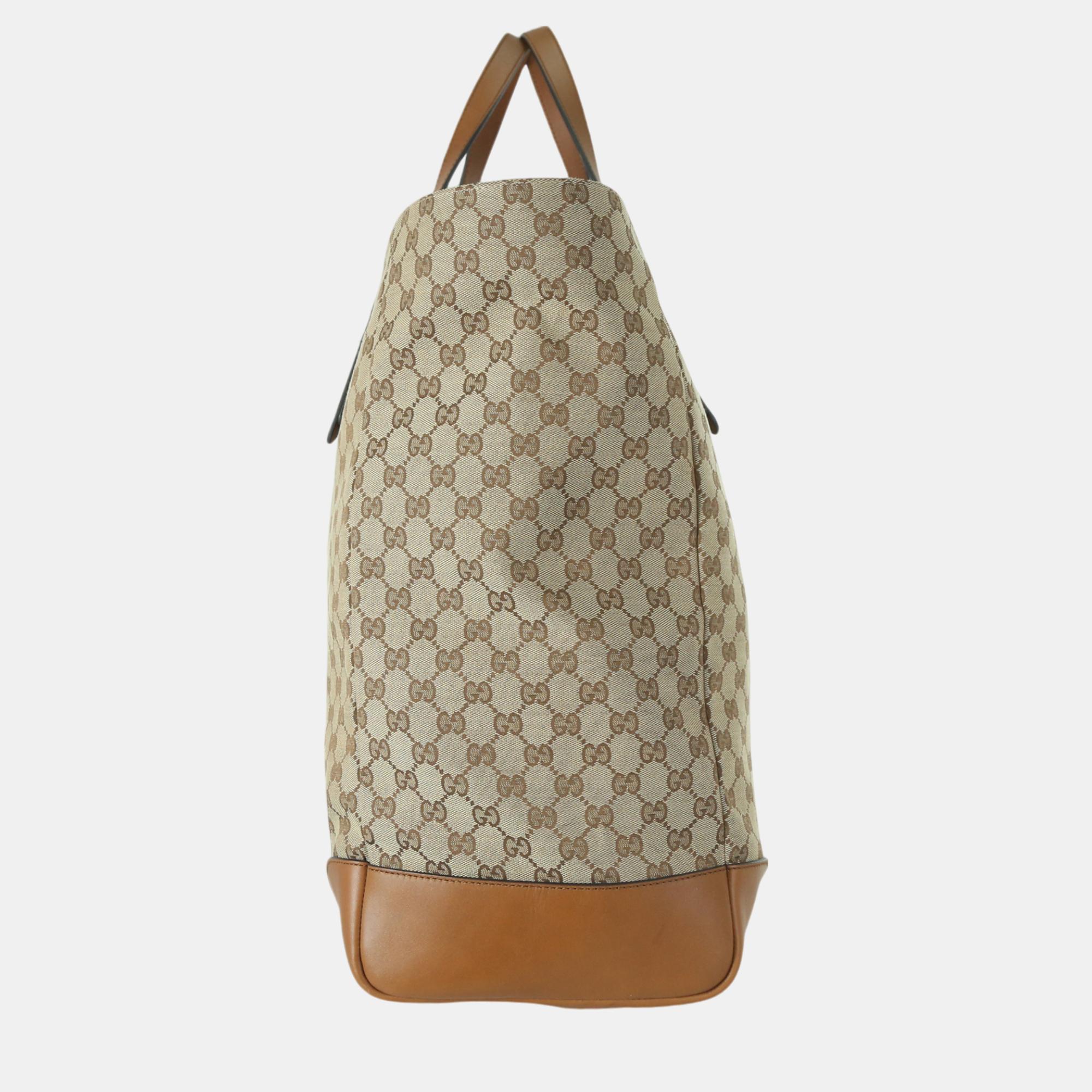 Gucci Brown GG Supreme Canvas Tote Bag