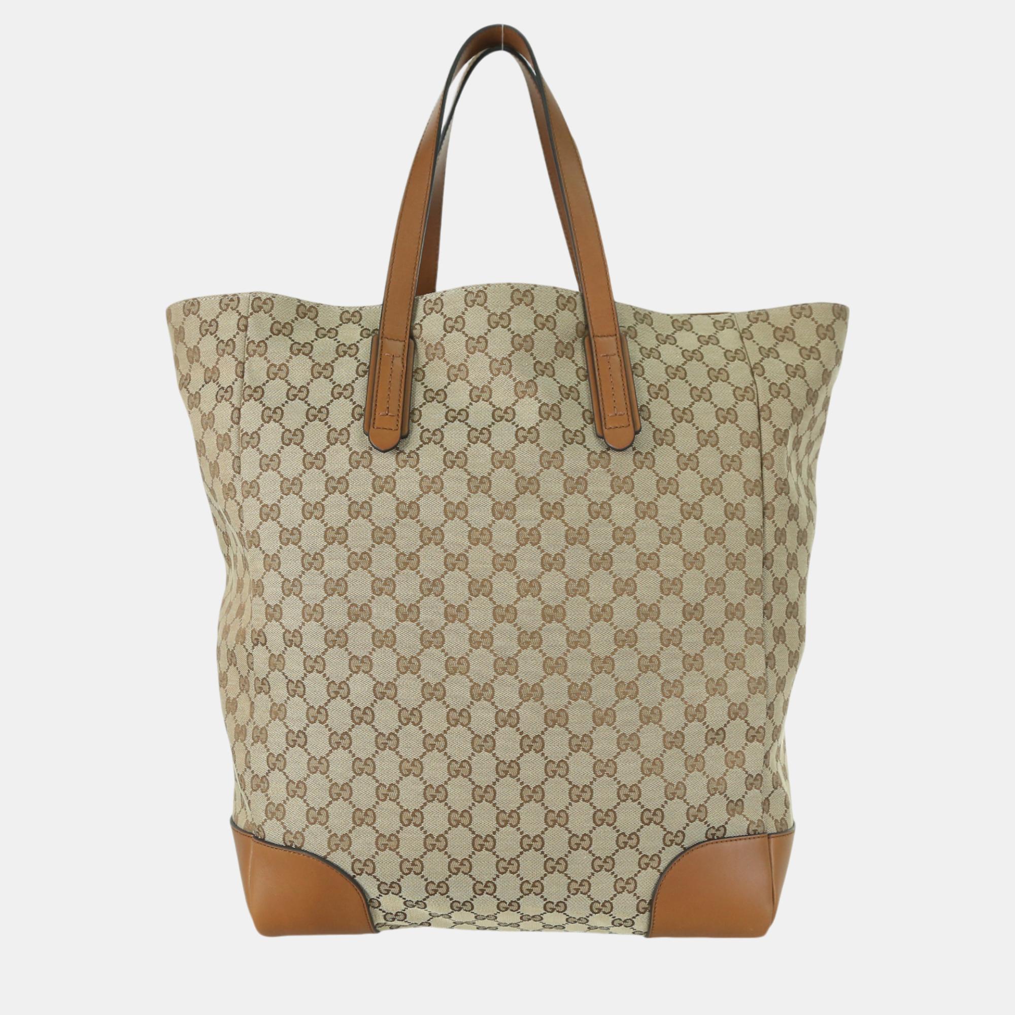 Gucci Brown GG Supreme Canvas Tote Bag