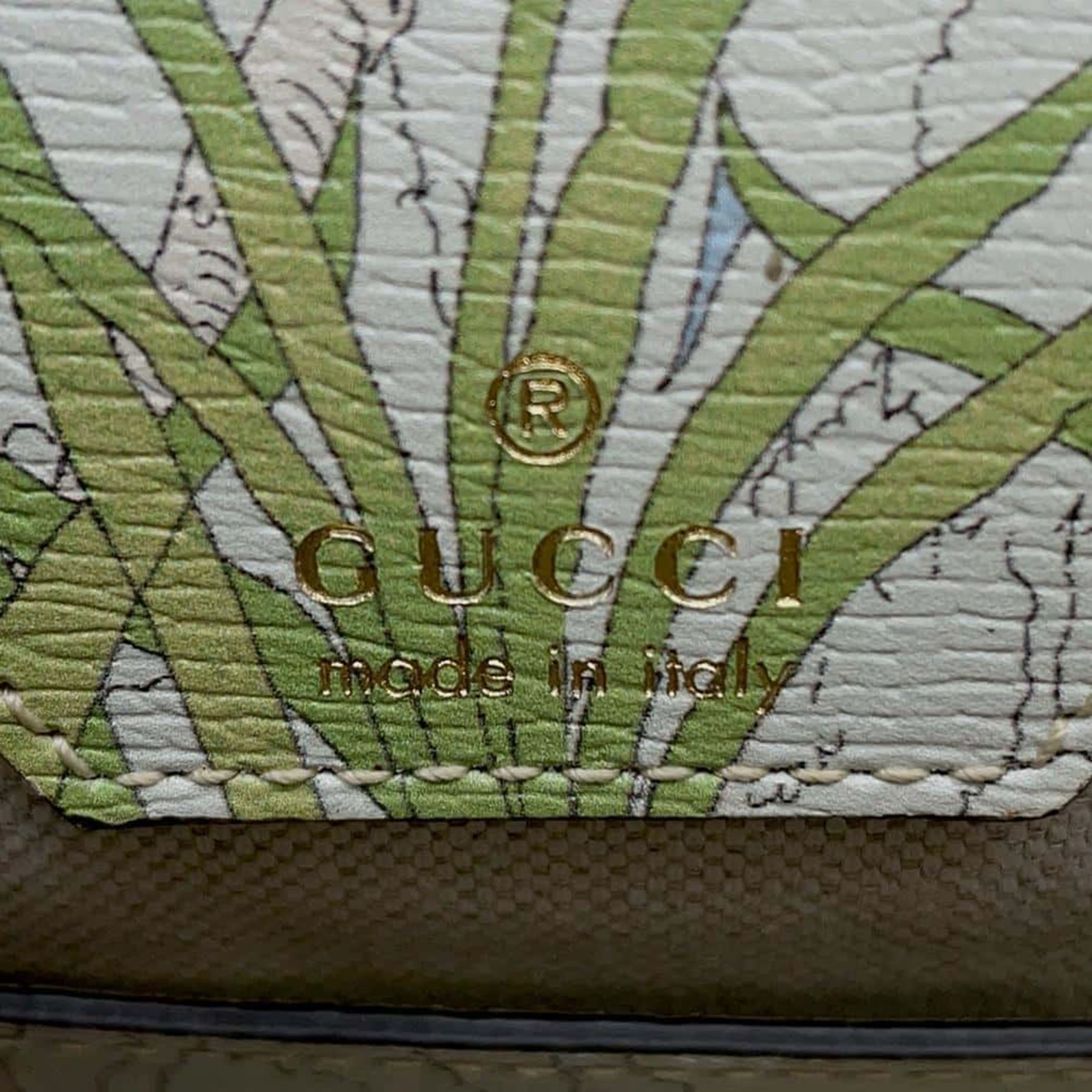 Gucci Ivory/Multicolor Leather Horsebit 1955 Animal Print Shoulder Bag