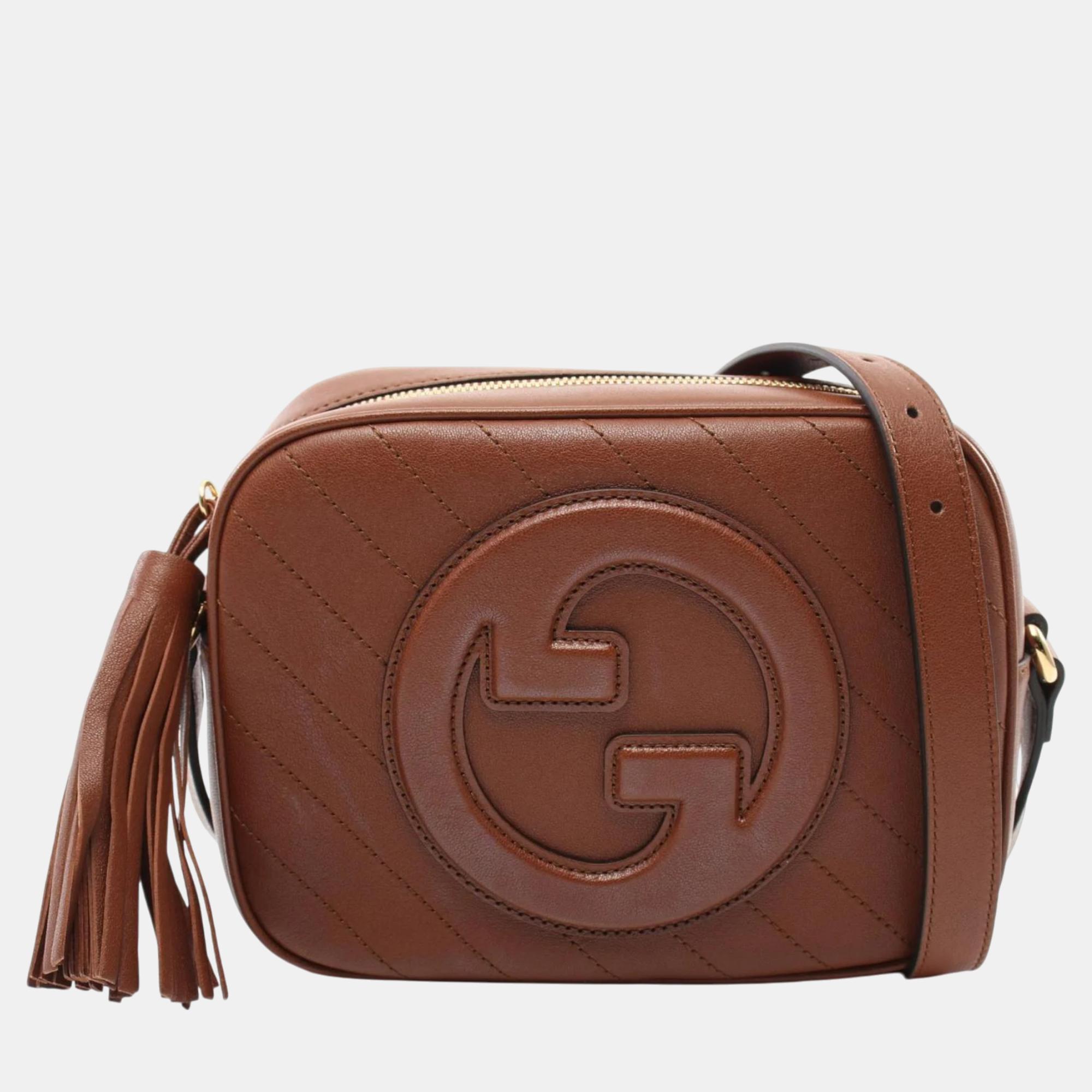 Gucci Brown Leather Blondie Shoulder Bag