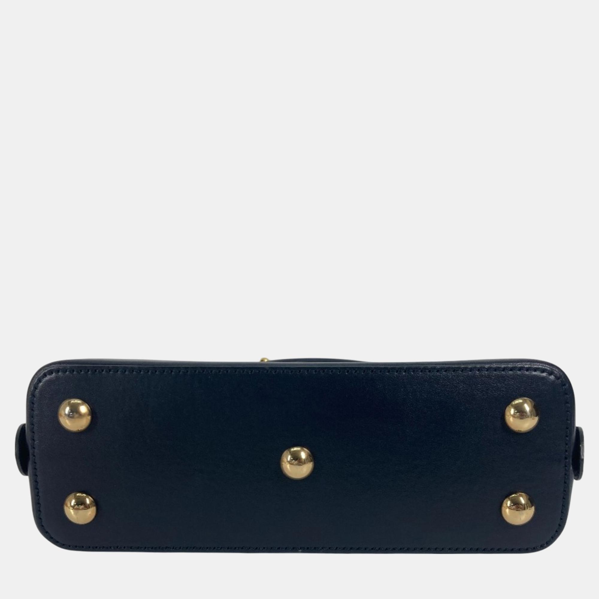 Gucci Beige X Dark Navy Horsebit 1955 Shoulder Bag