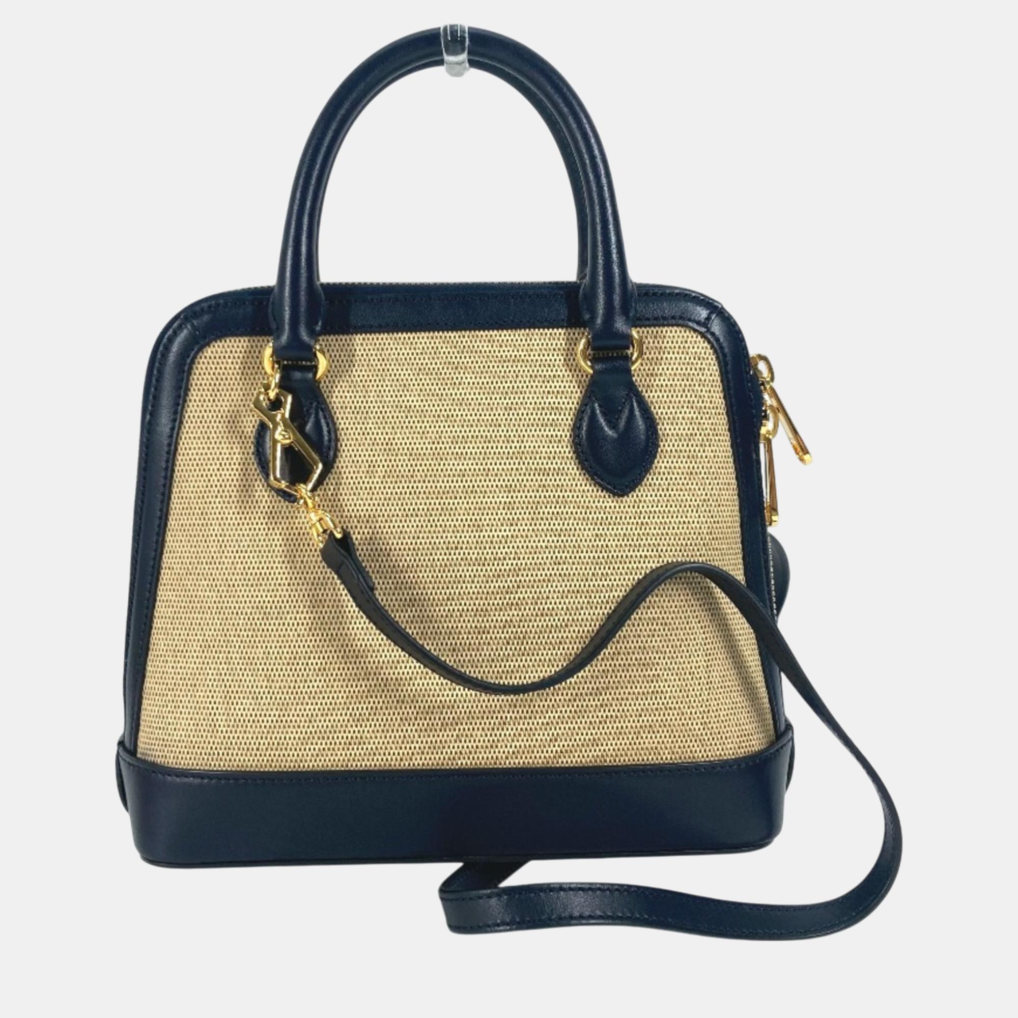 Gucci Beige X Dark Navy Horsebit 1955 Shoulder Bag