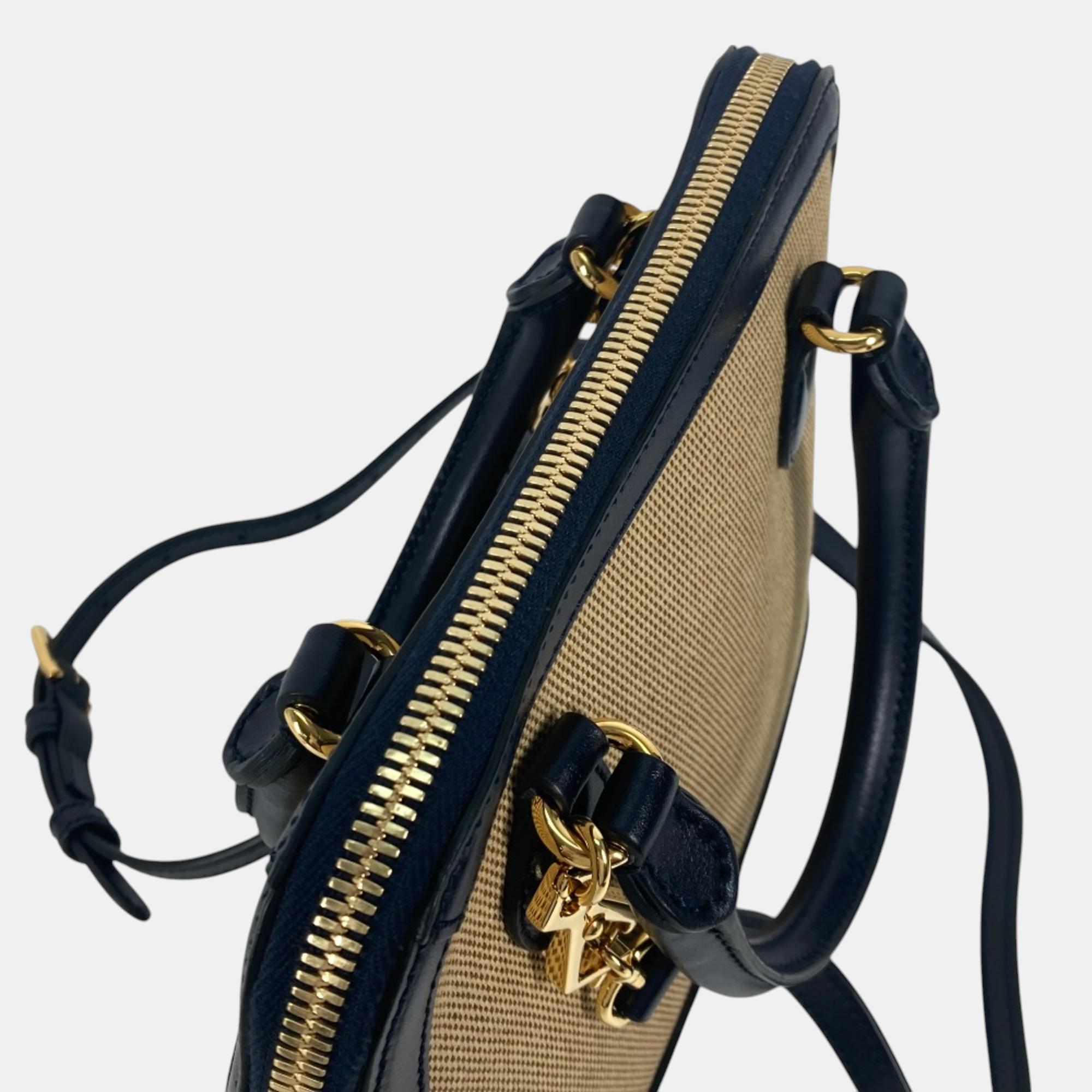 Gucci Beige X Dark Navy Horsebit 1955 Shoulder Bag