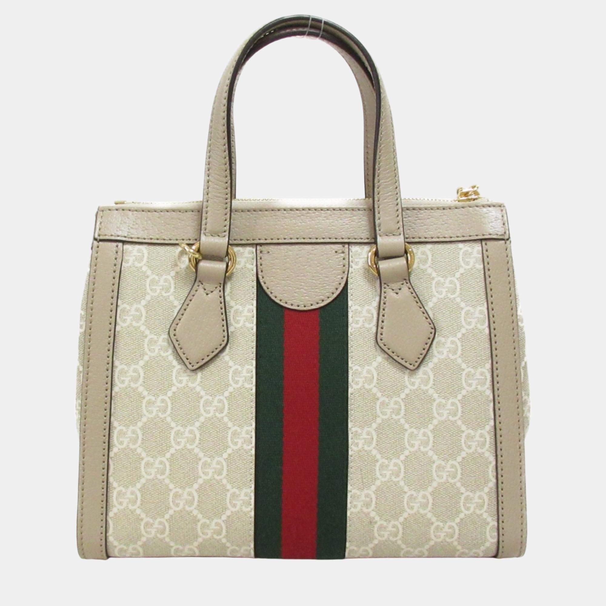 Gucci Beige PVC Coated Canvas Leather Ophidia Shoulder Bag