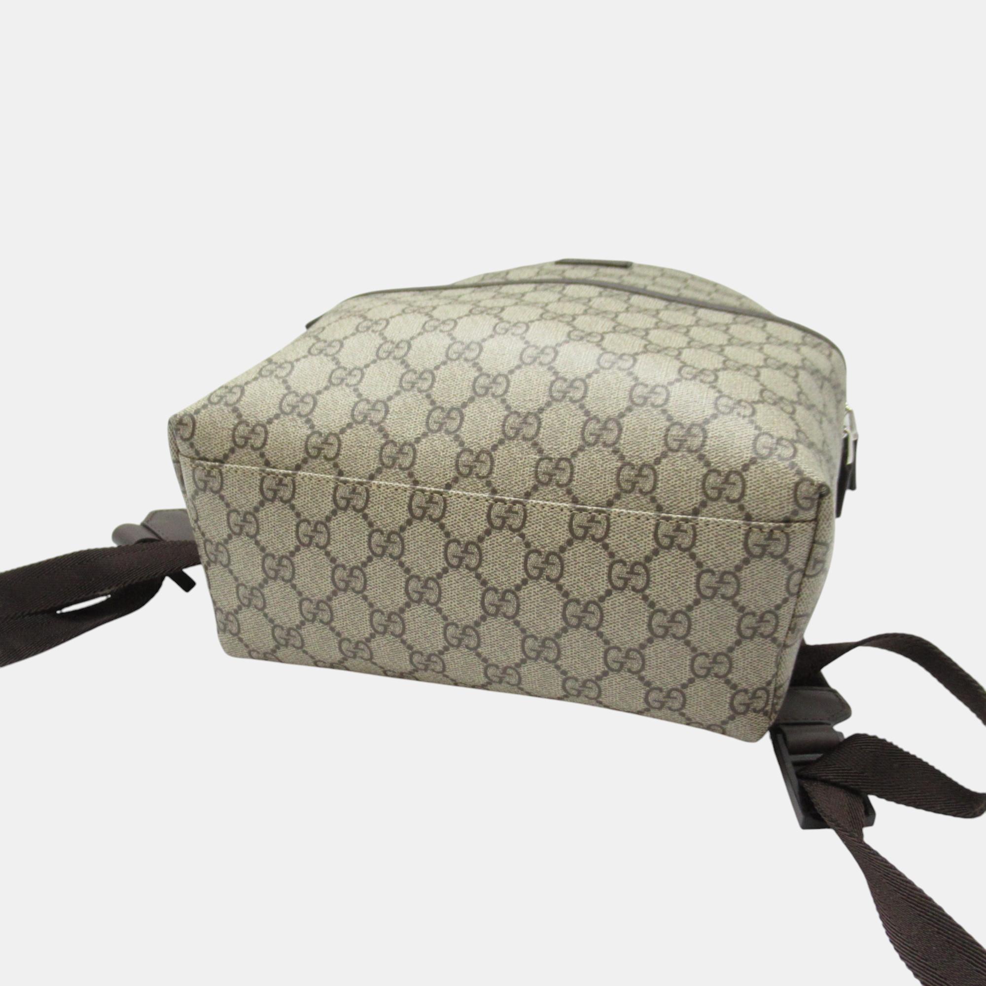 Gucci Brown GG Canvas Double G Geometric Backpack