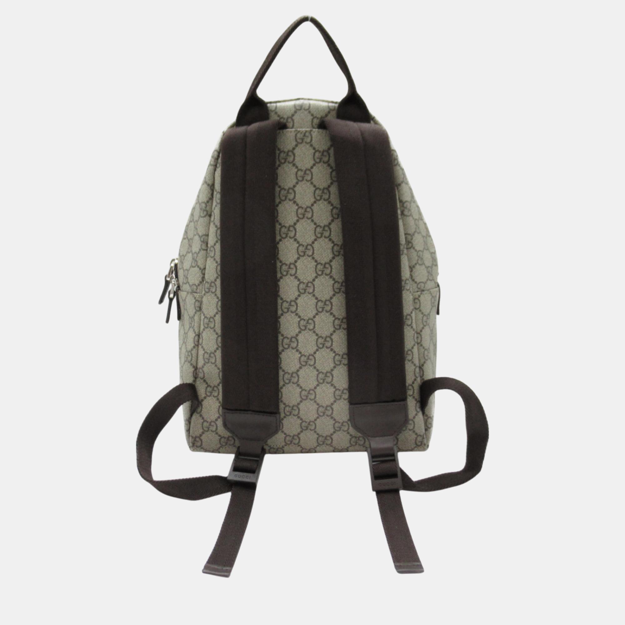 Gucci Brown GG Canvas Double G Geometric Backpack