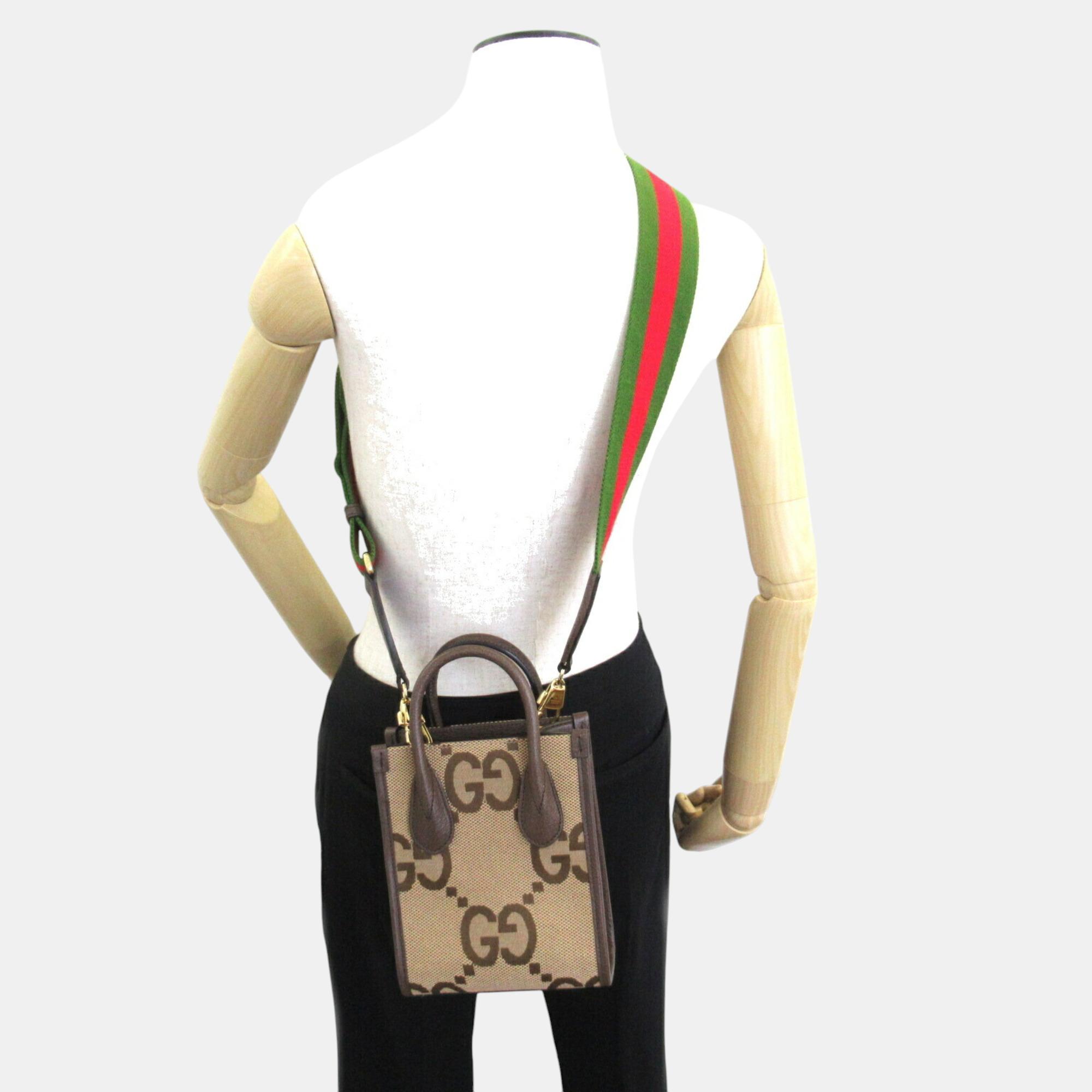 Gucci Brown Canvas Jumbo GG Tote Bag