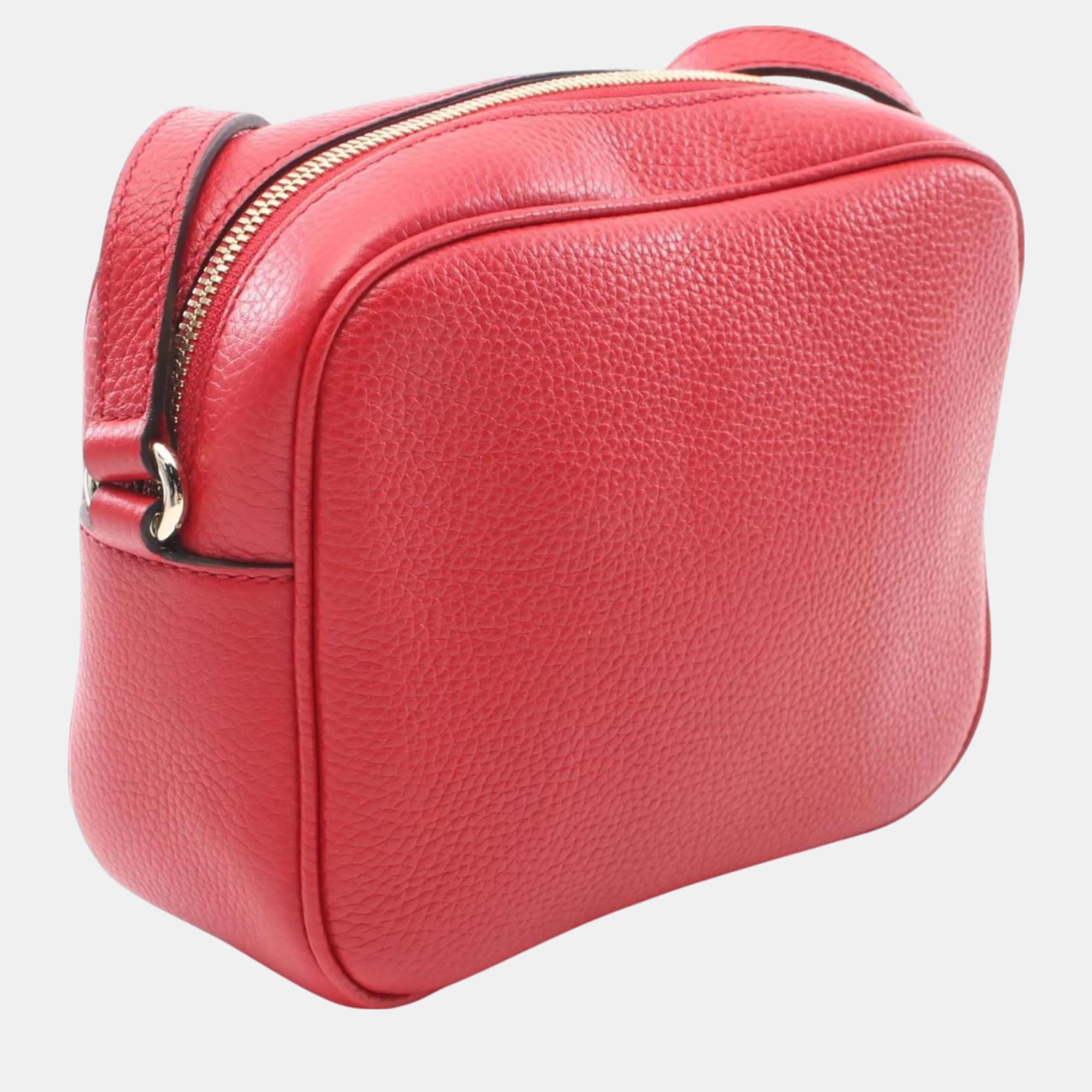 Gucci Red Leather Soho Disco Bag