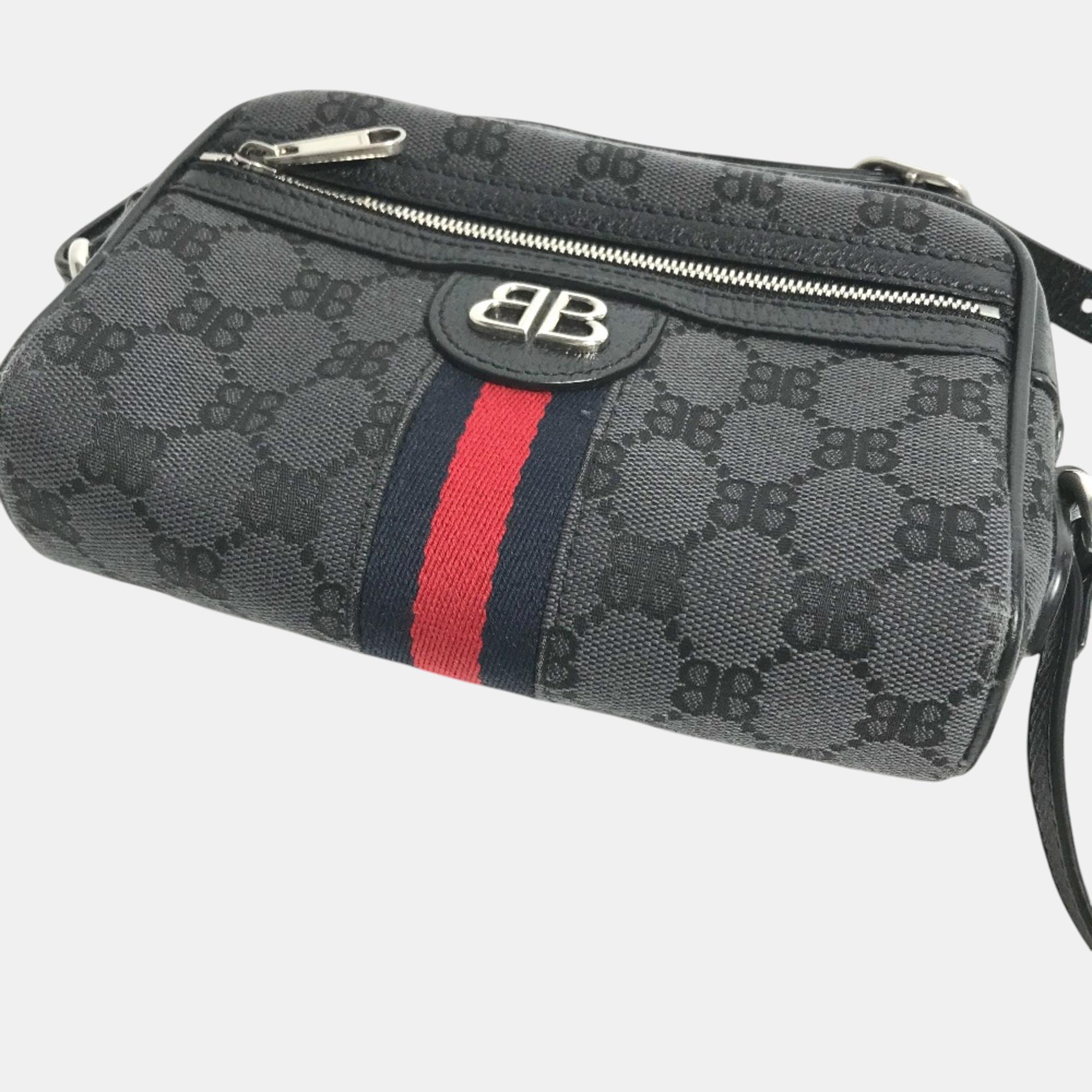 Gucci X Balenciaga Black Pochette Crossbody Bag