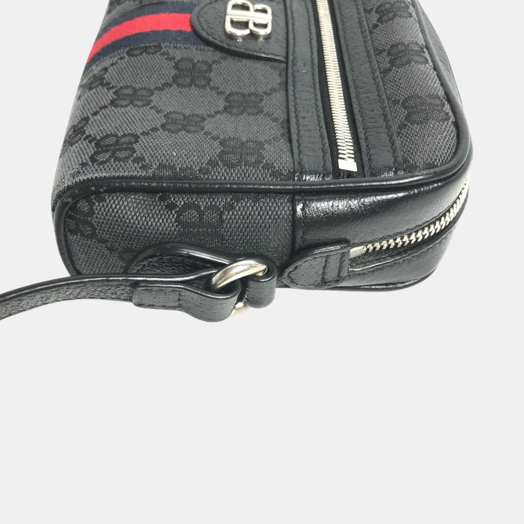 Gucci X Balenciaga Black Pochette Crossbody Bag