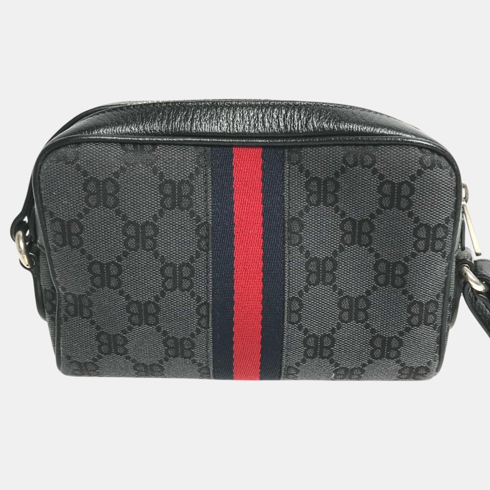 Gucci X Balenciaga Black Pochette Crossbody Bag