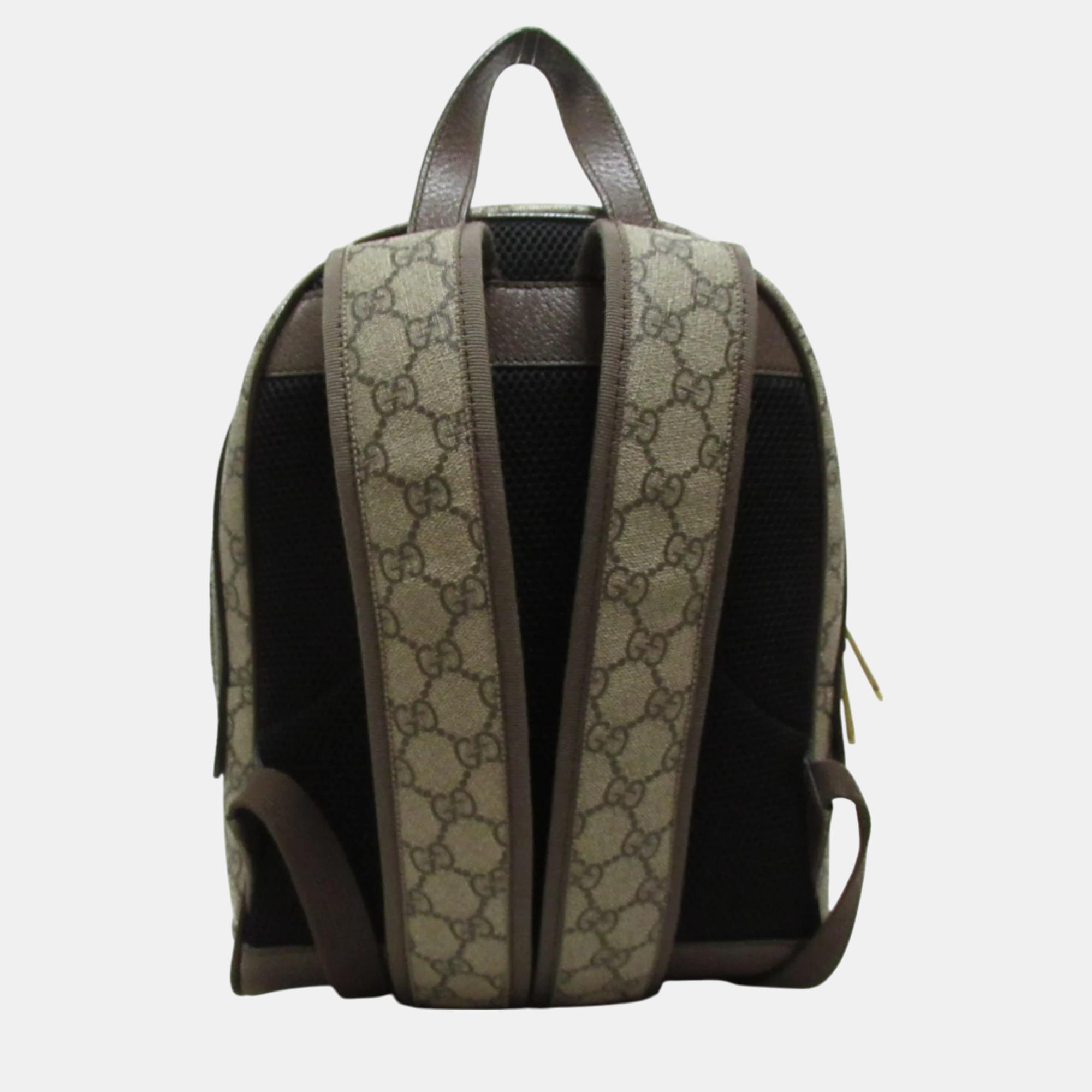 Gucci Beige PVC Coated Canvas Ophidia GG Small Backpack