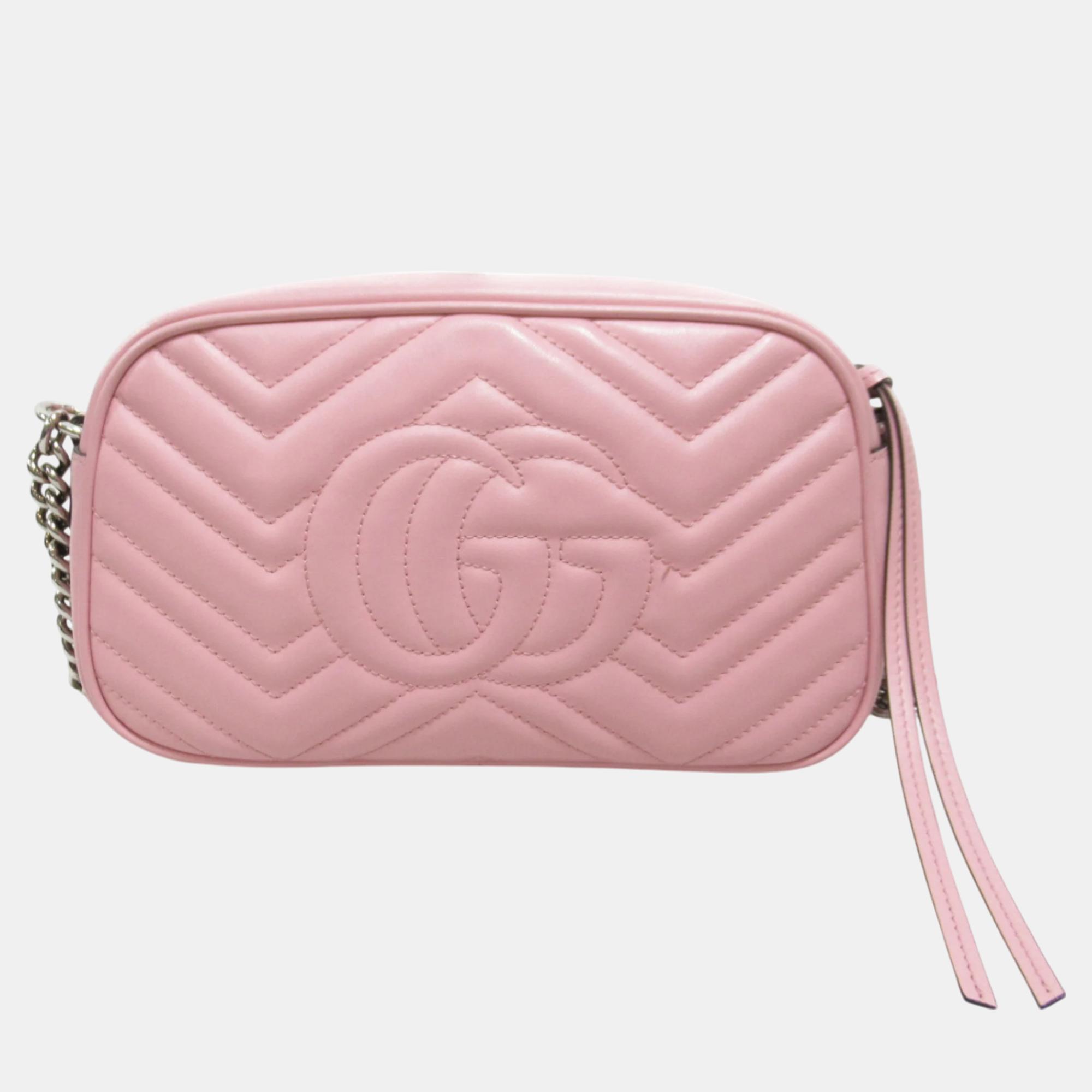 Gucci Pink Leather Shoulder Bag