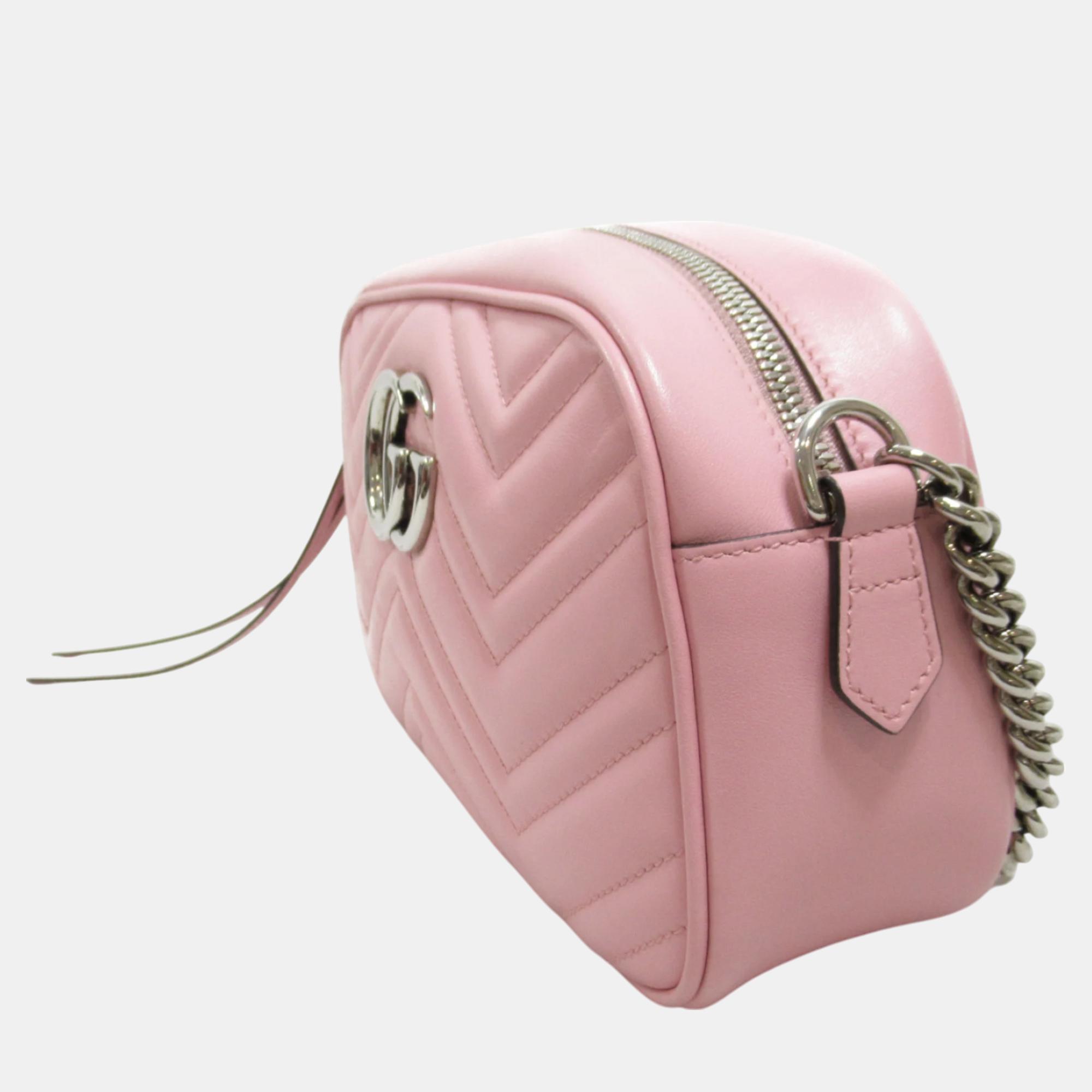 Gucci Pink Leather Shoulder Bag