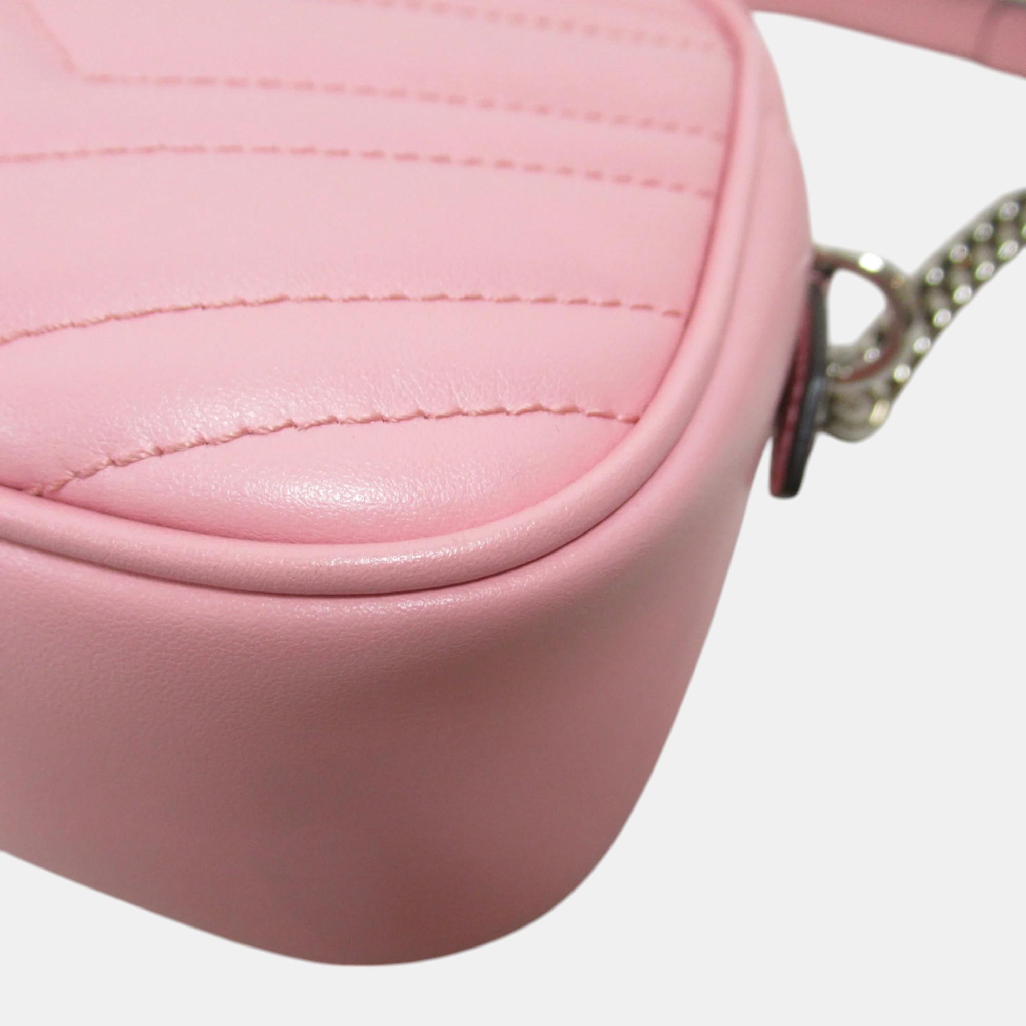 Gucci Pink Leather Shoulder Bag