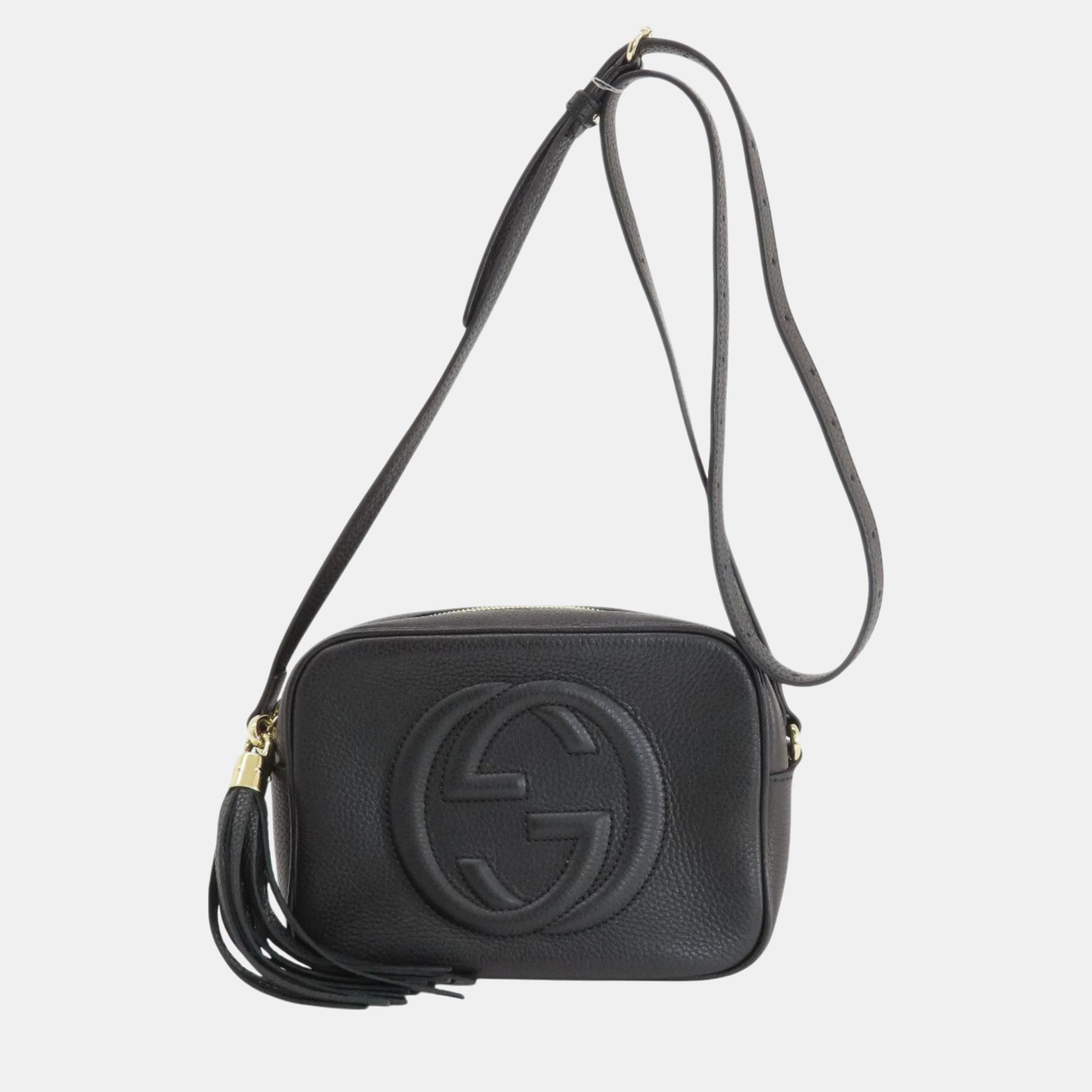 Gucci Leather Soho Interlocking G Shoulder Bag