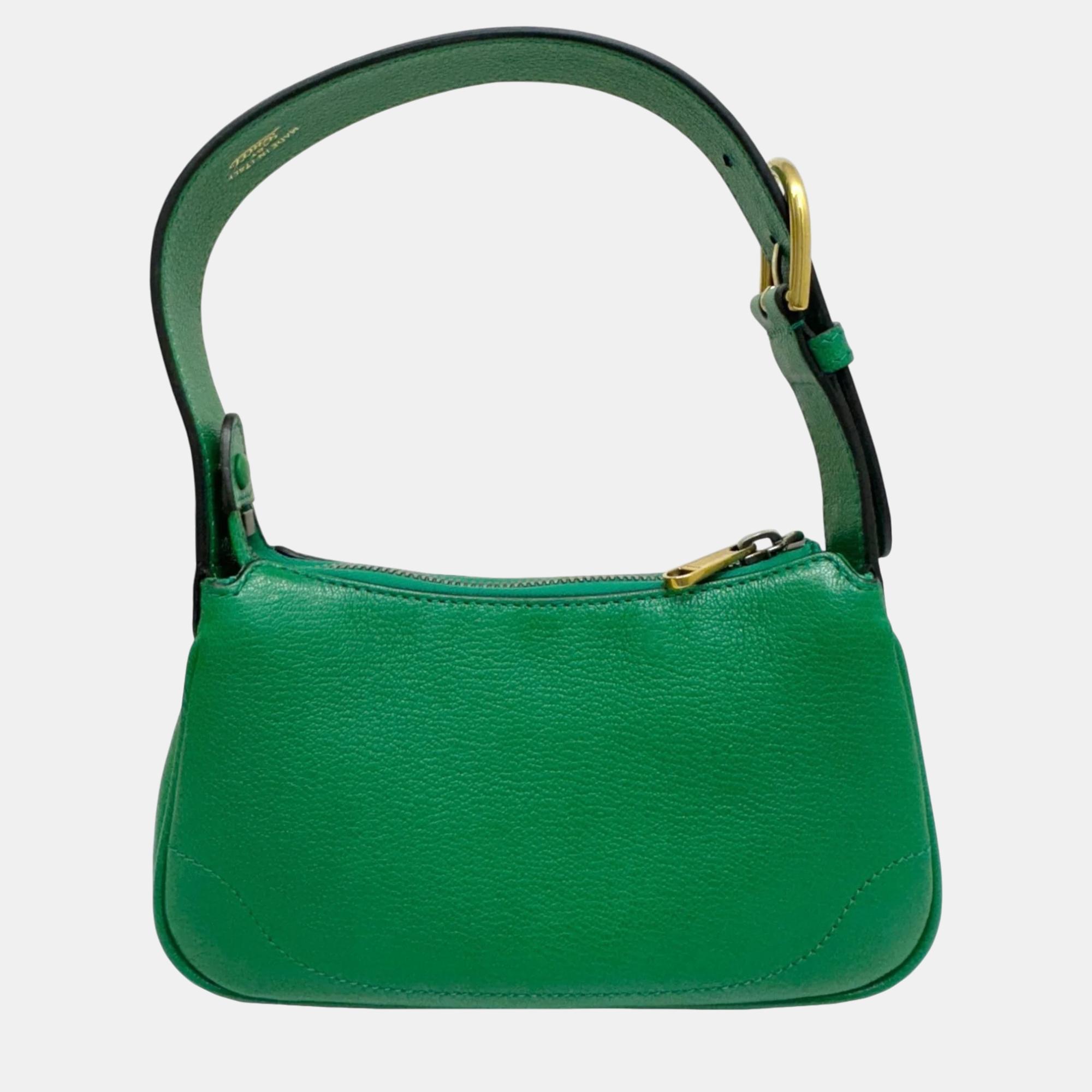 Gucci Green Soft Leather Shoulder Bag