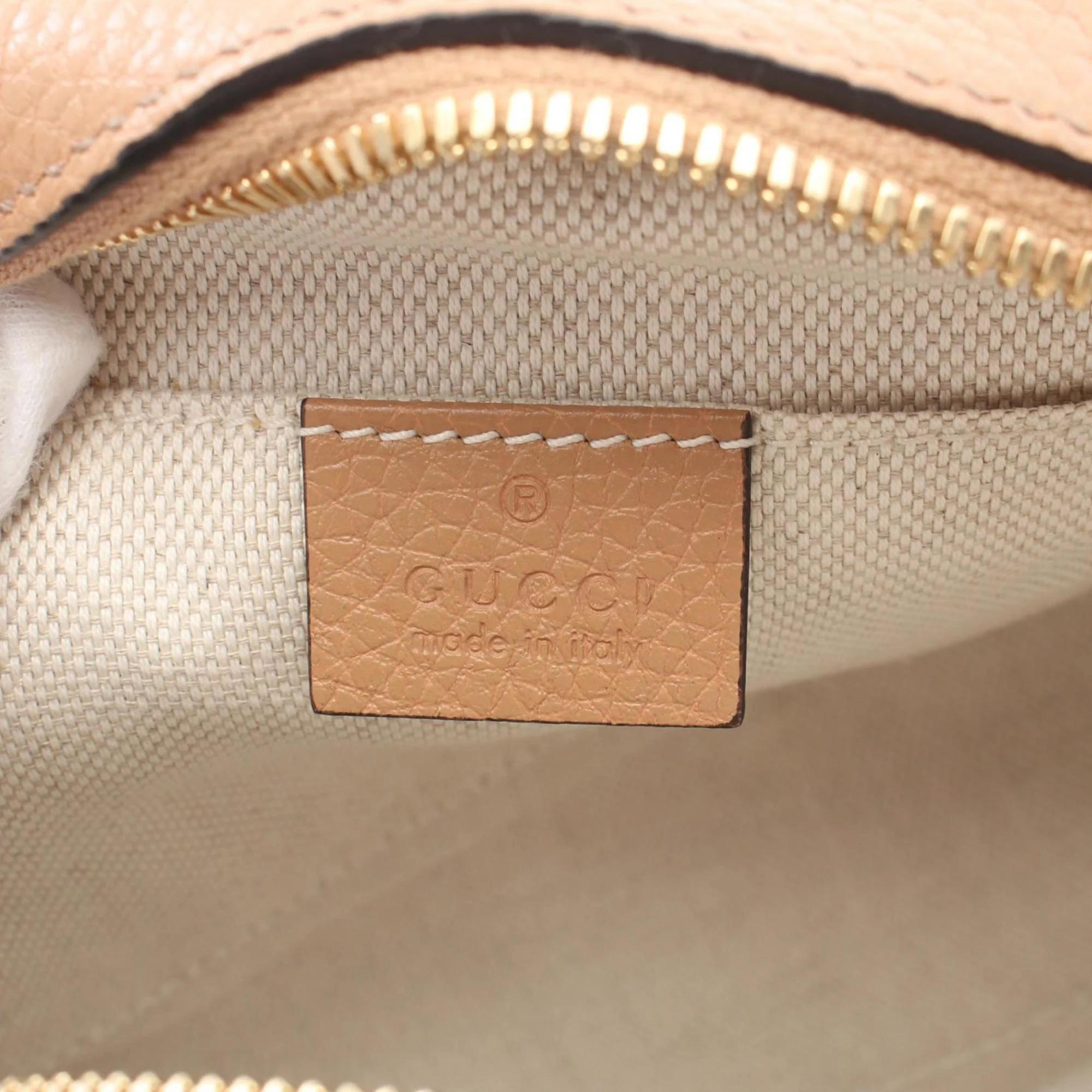 Gucci Beige Leather Soho Disco Interlocking G Shoulder Bag