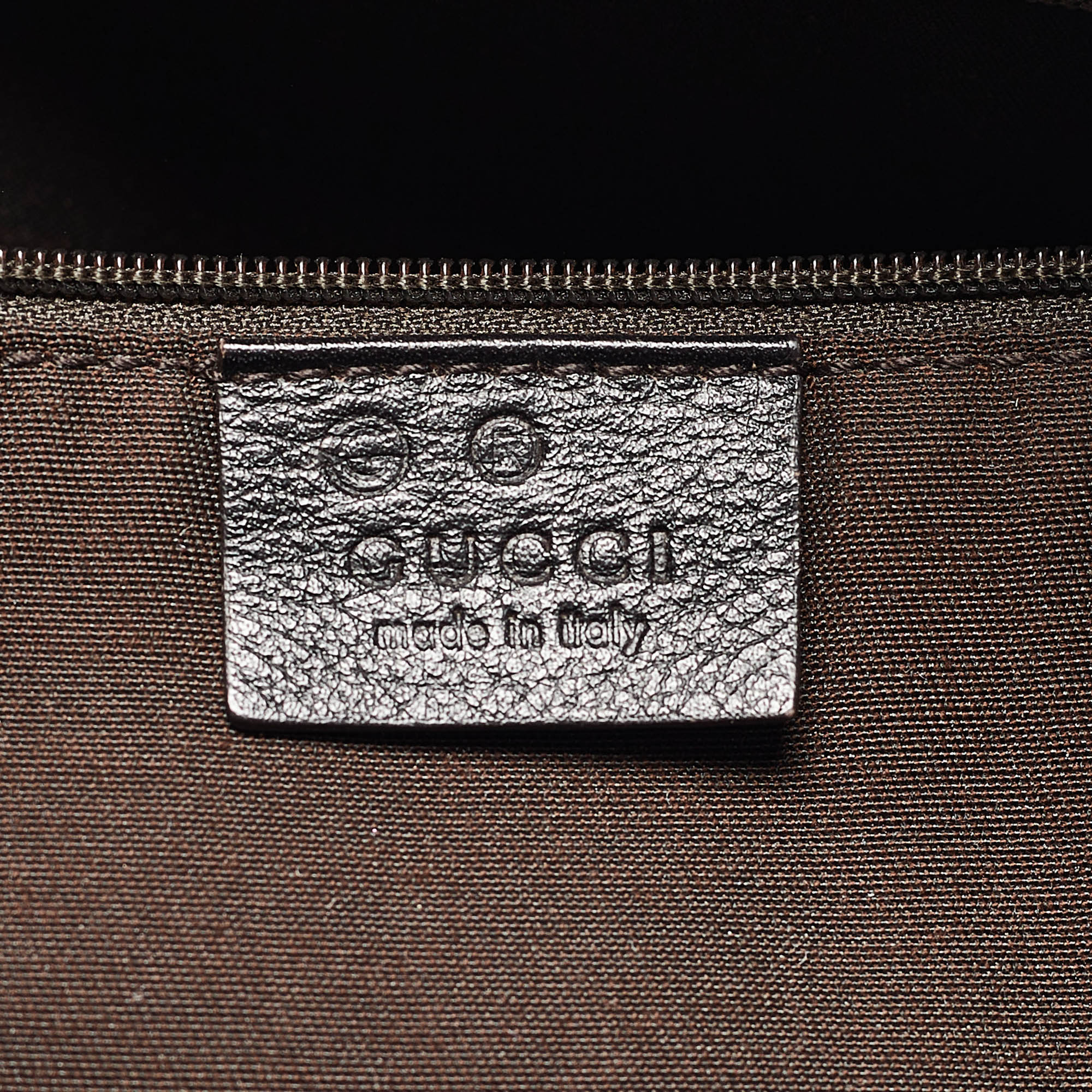 Gucci Dark Brown/White Canvas And Leather Tote