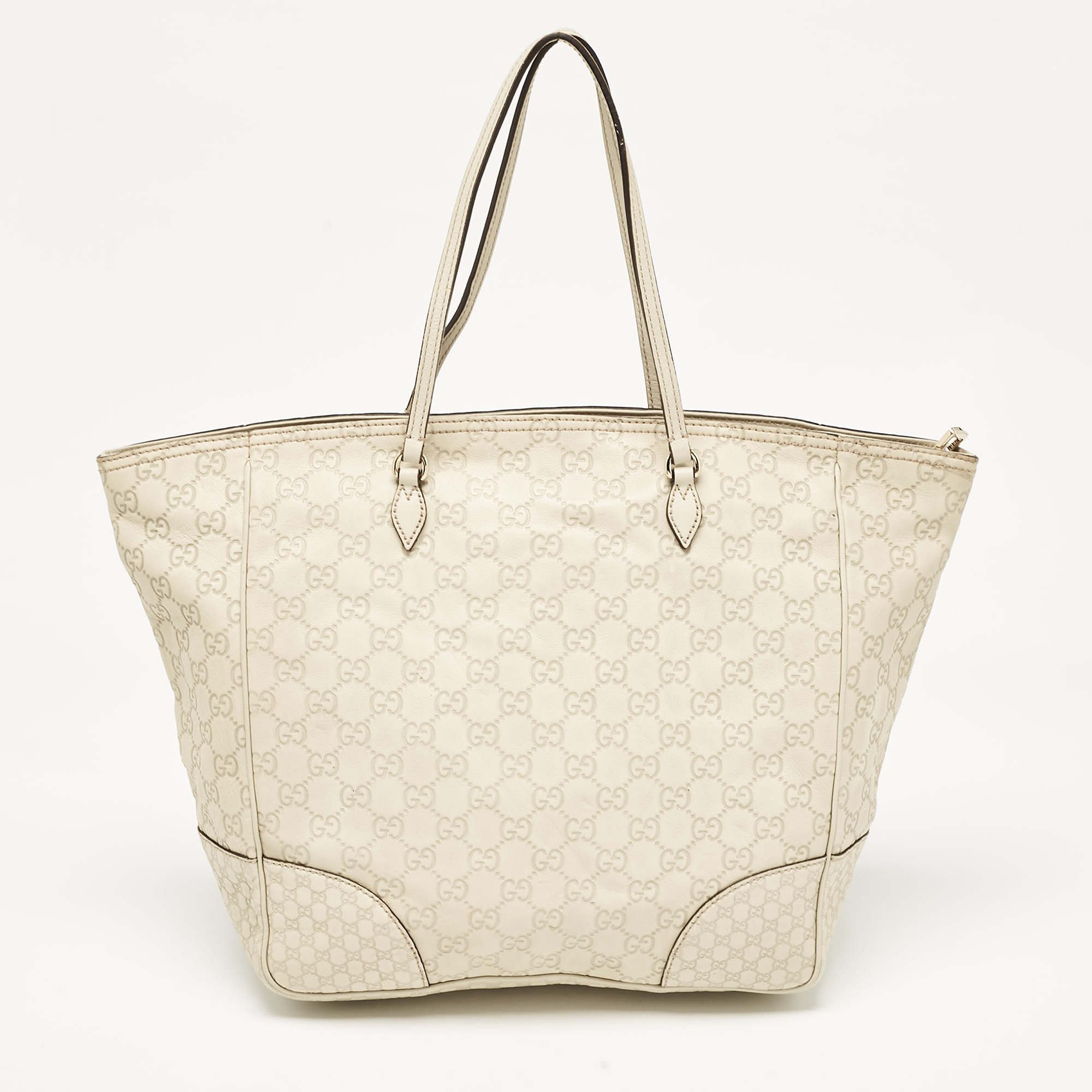 Gucci Off White Microguccissima Leather Bree Tote