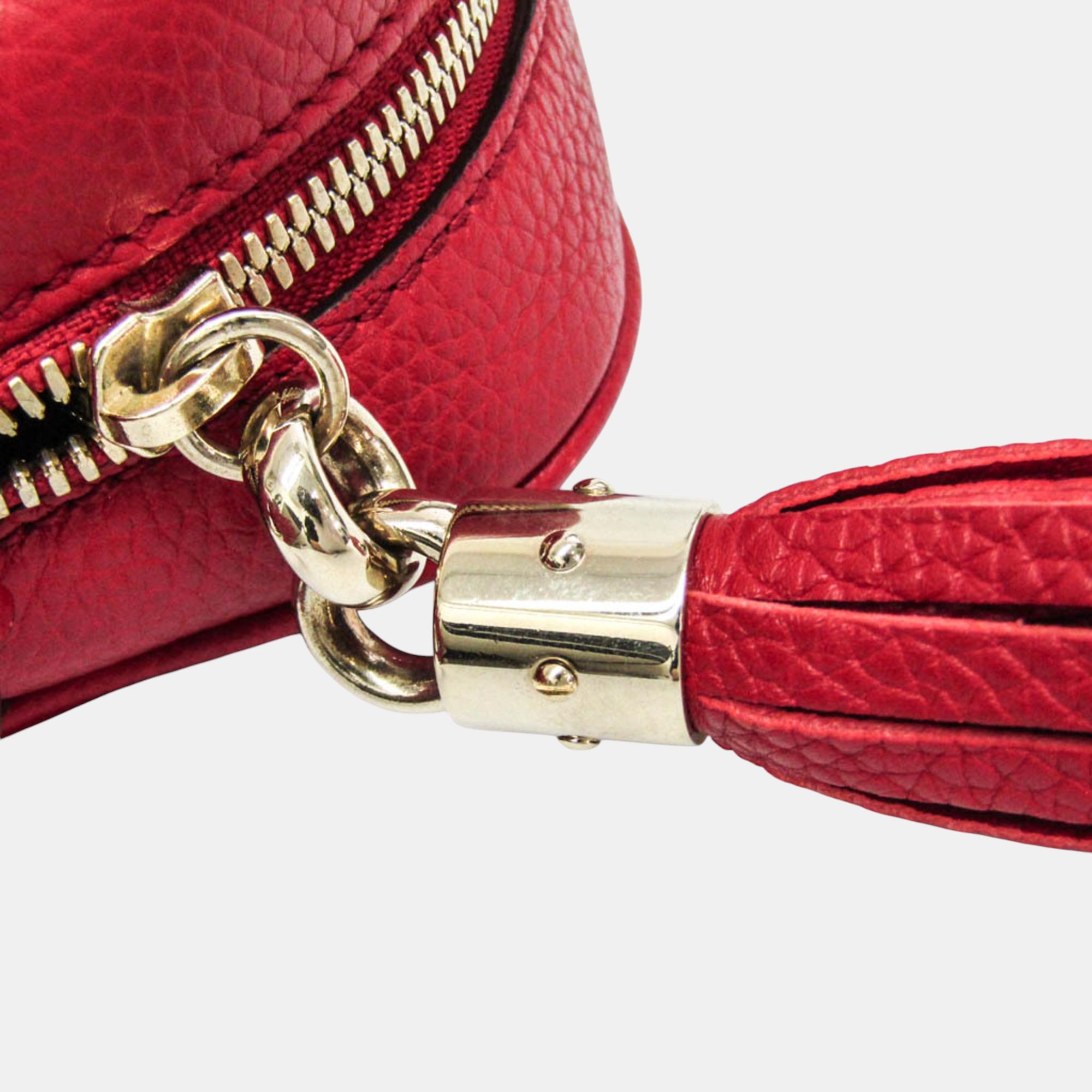 Gucci Red Interlocking G Leather Soho Disco Bag