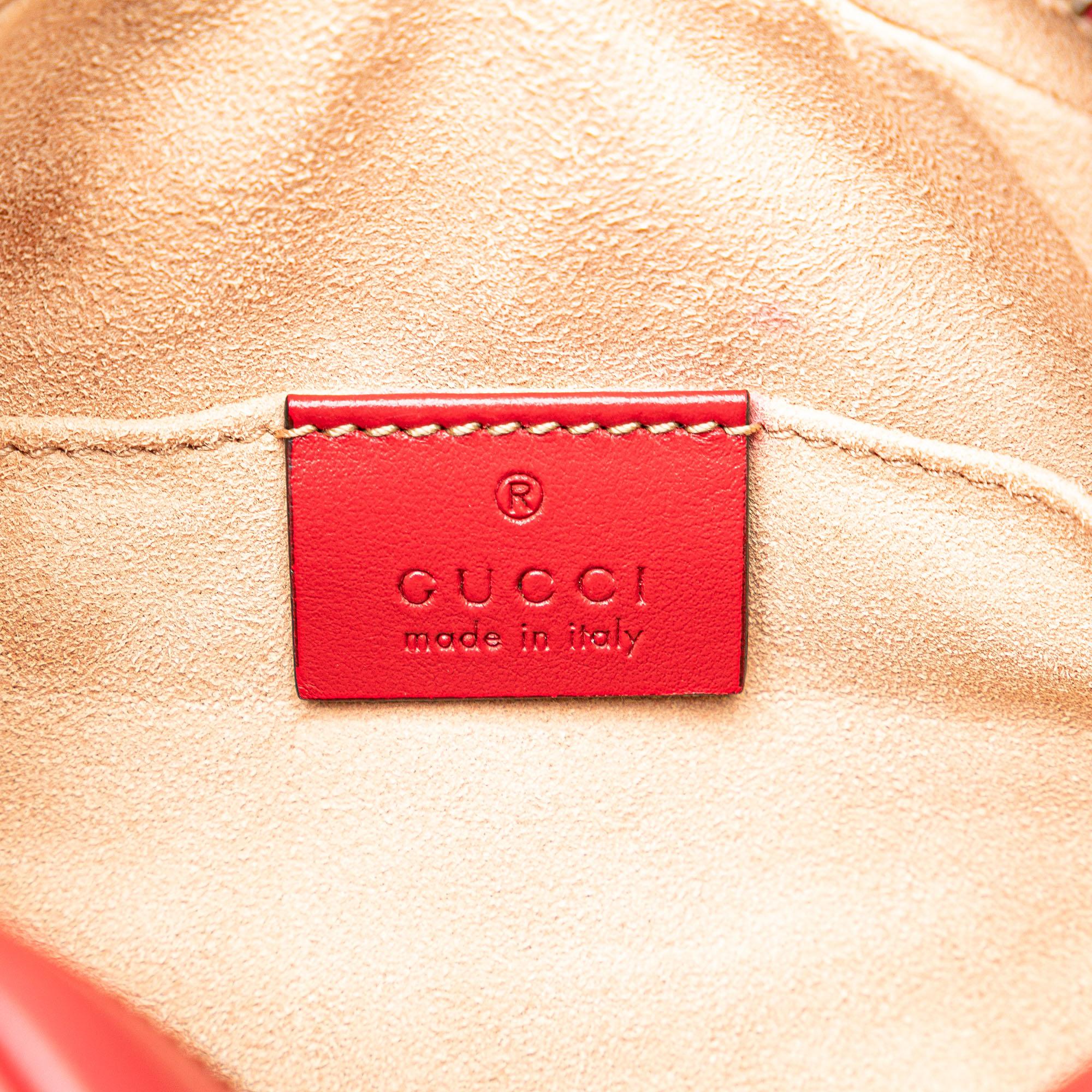 Gucci Red Mini GG Marmont Matelasse Crossbody