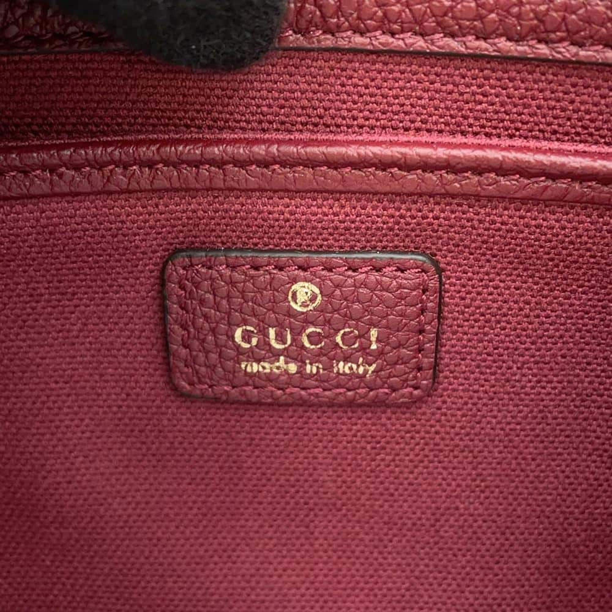 Gucci Tote Bag Rosso Ancora  Leather Size Small