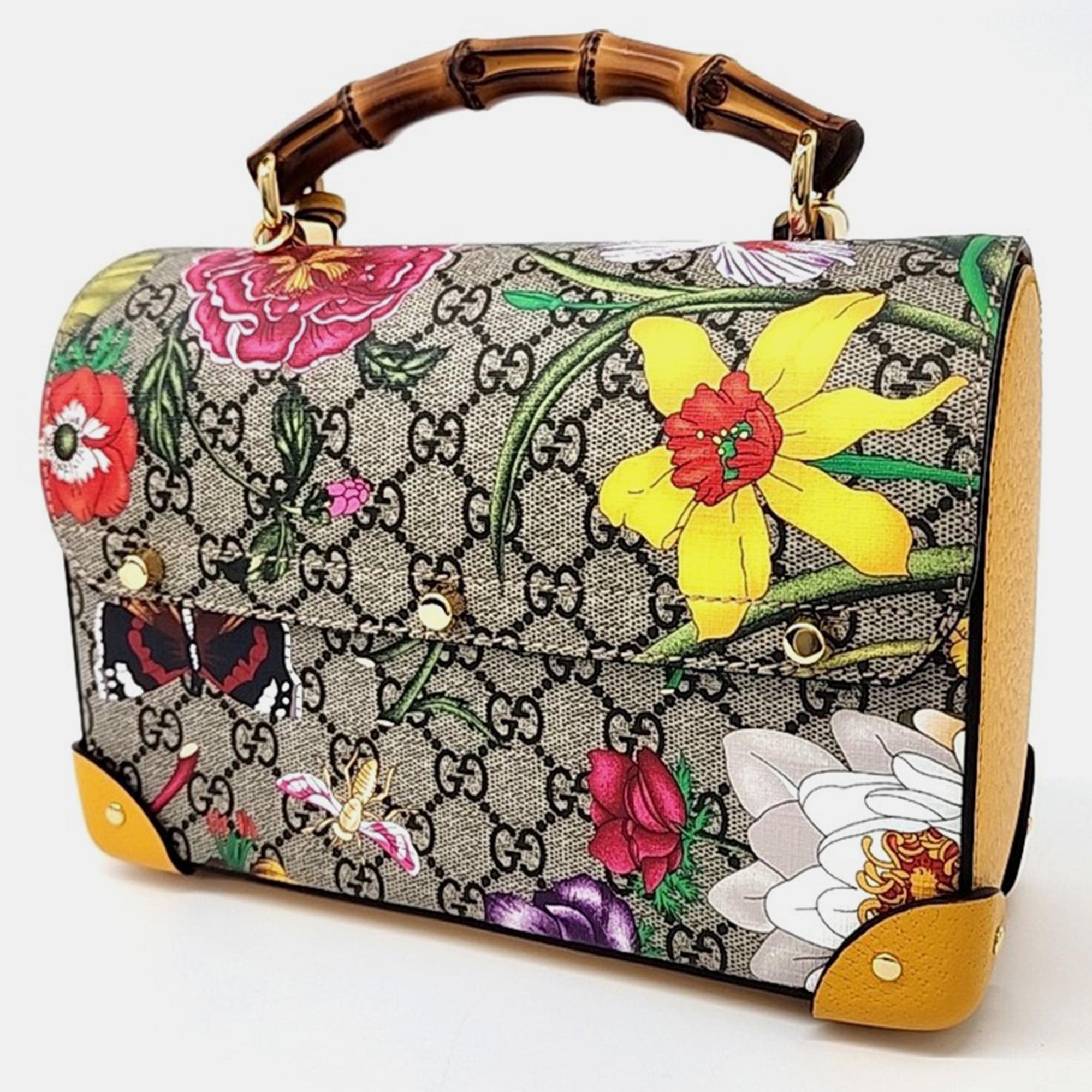 Gucci Flora Small Bamboo Shoulder Bag