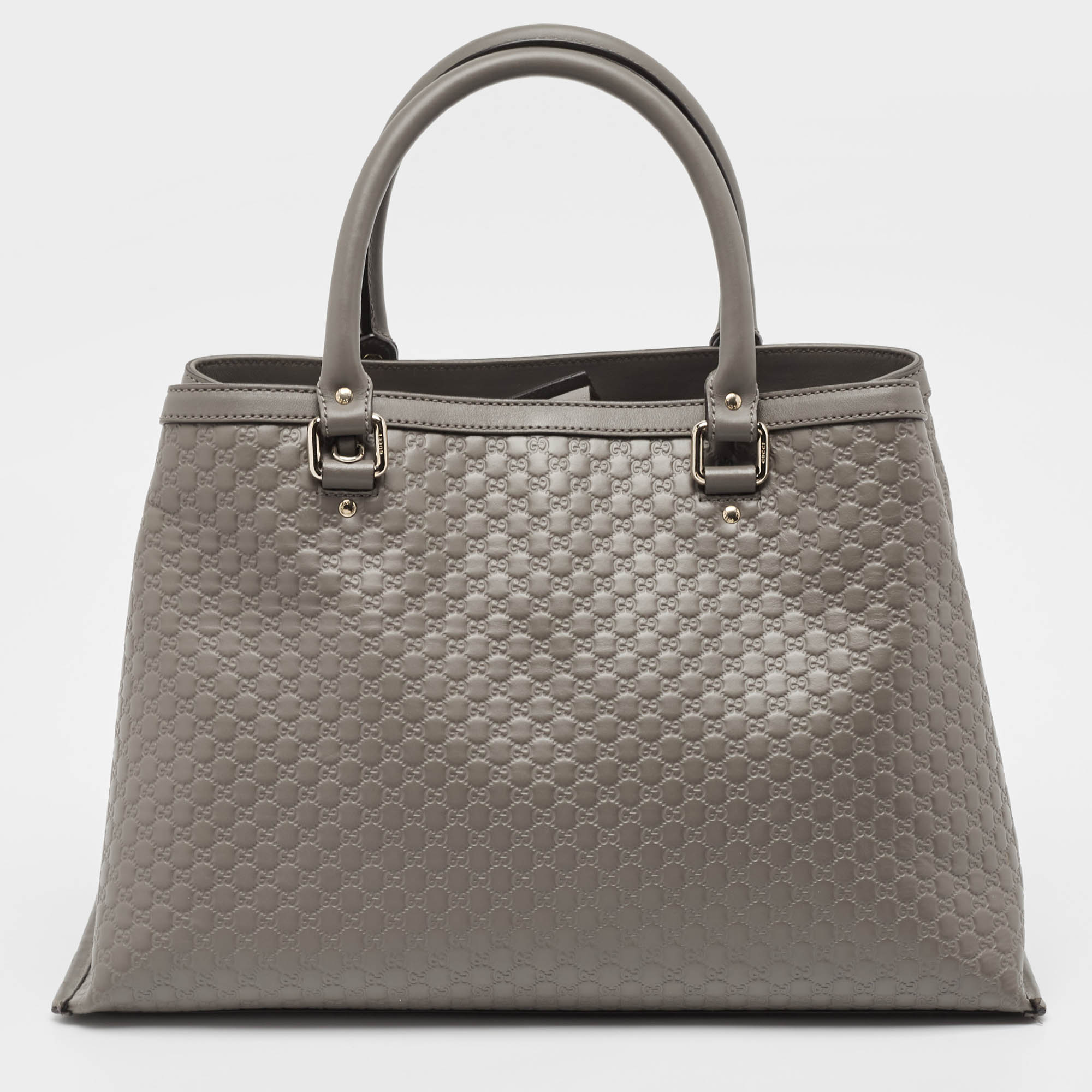 Gucci Grey Microguccissima Leather Front Zip Tote