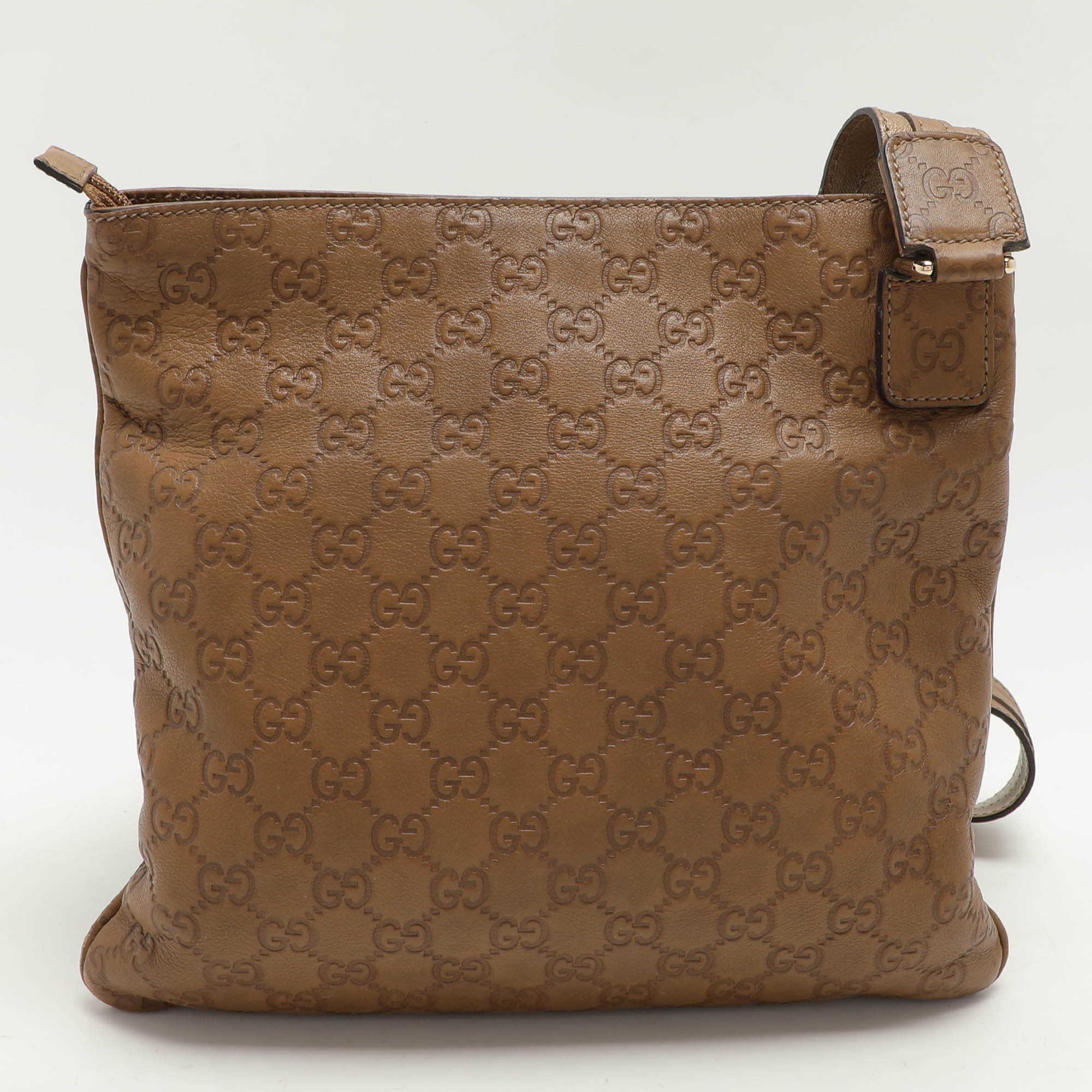 Gucci Beige Guccissima Leather Messenger Bag