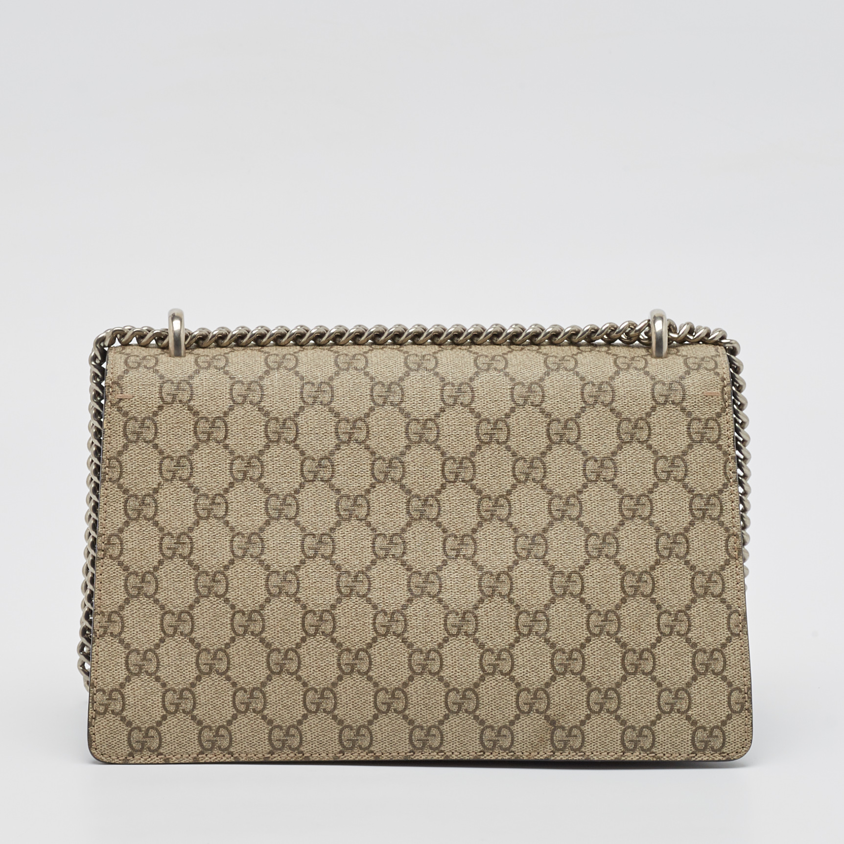 Gucci Beige/Black GG Supreme Canvas And Suede Small Dionysus Shoulder Bag